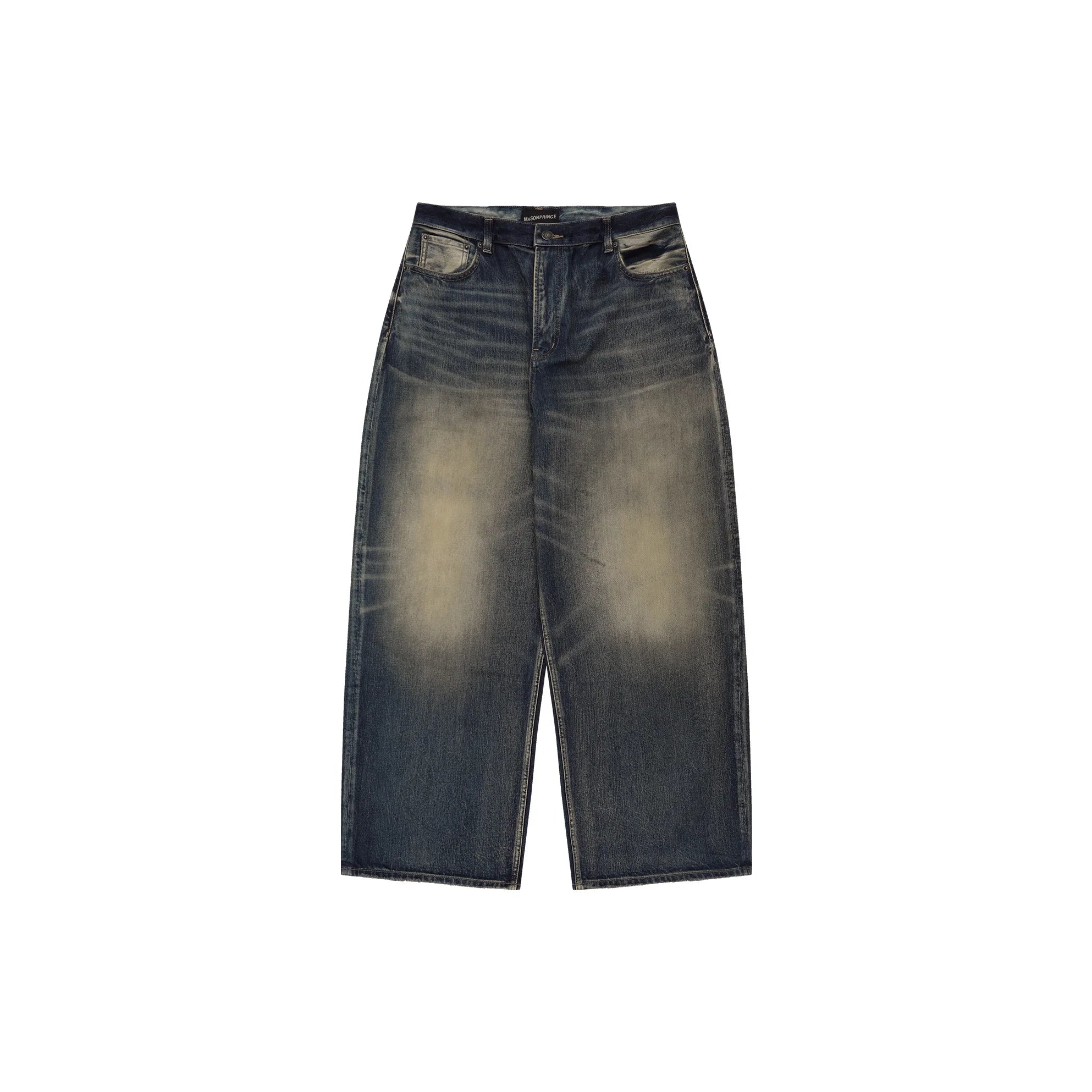 MASONPRINCE Men's Faded Loose Fit Wide-Leg Jeans