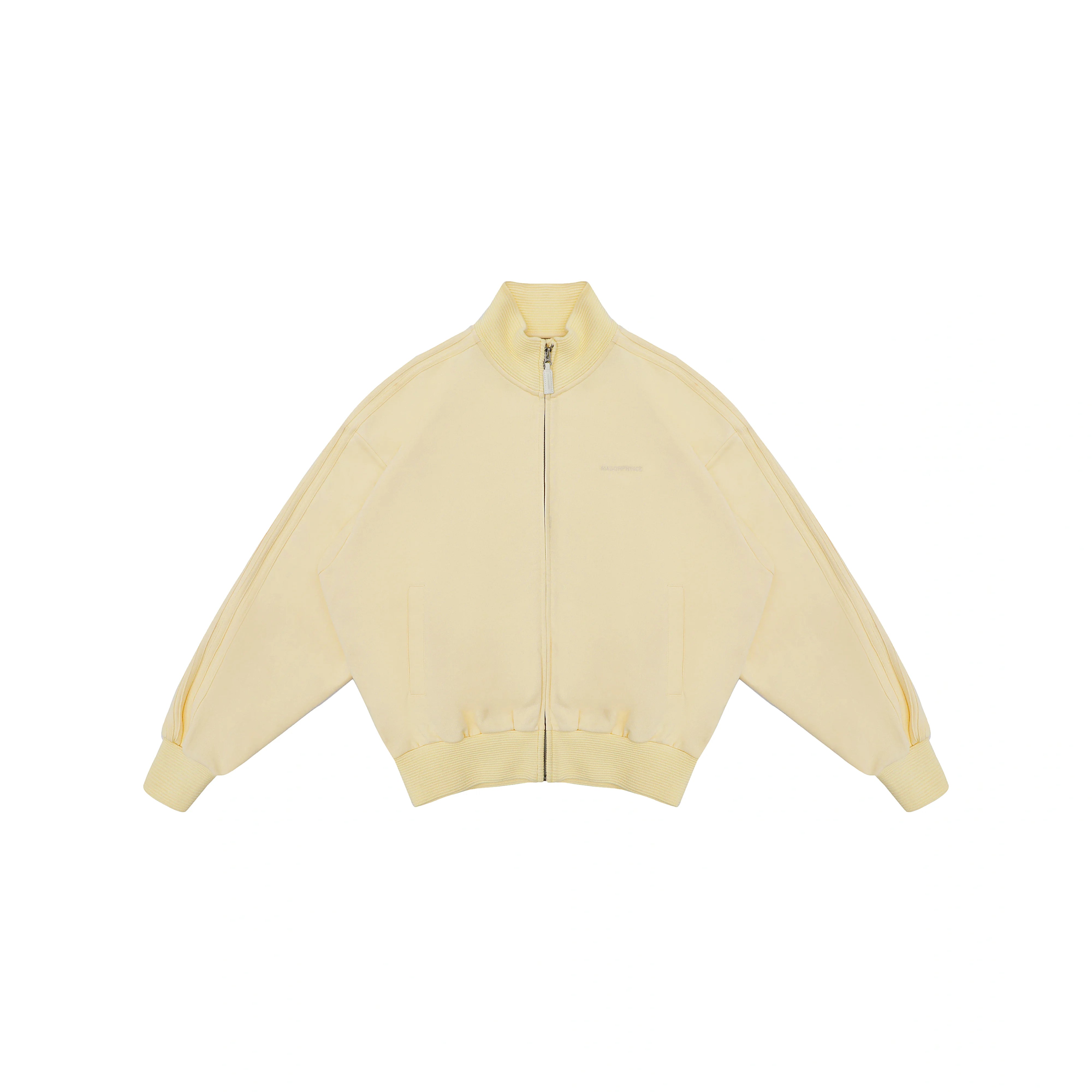 MASONPRINCE Autumn Cotton-Feel Ribbed Zip Jacket and Wide-Leg Pants Set