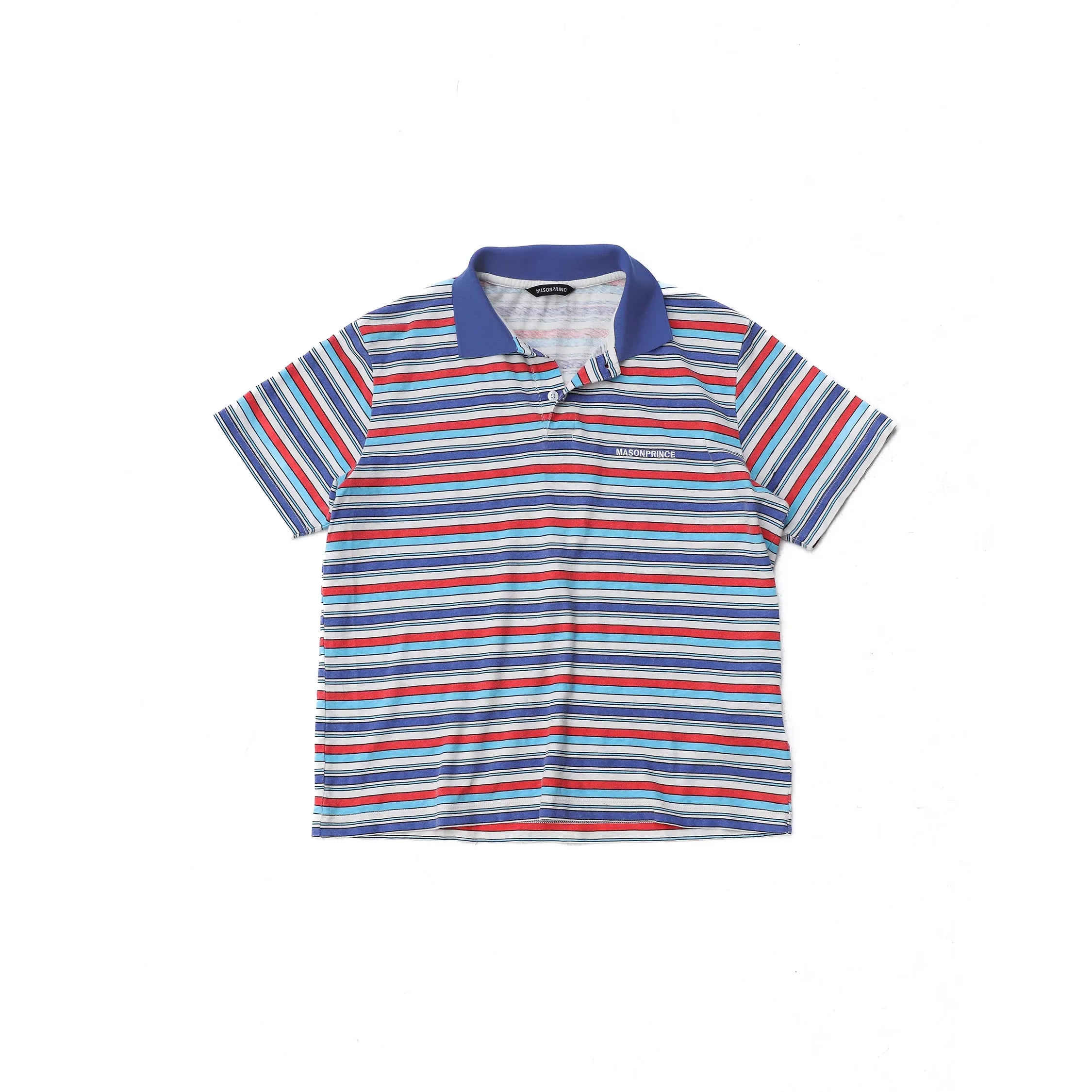 MASONPRINCE Men's Linen Striped Polo Shirt - Slim Fit or Loose Fit