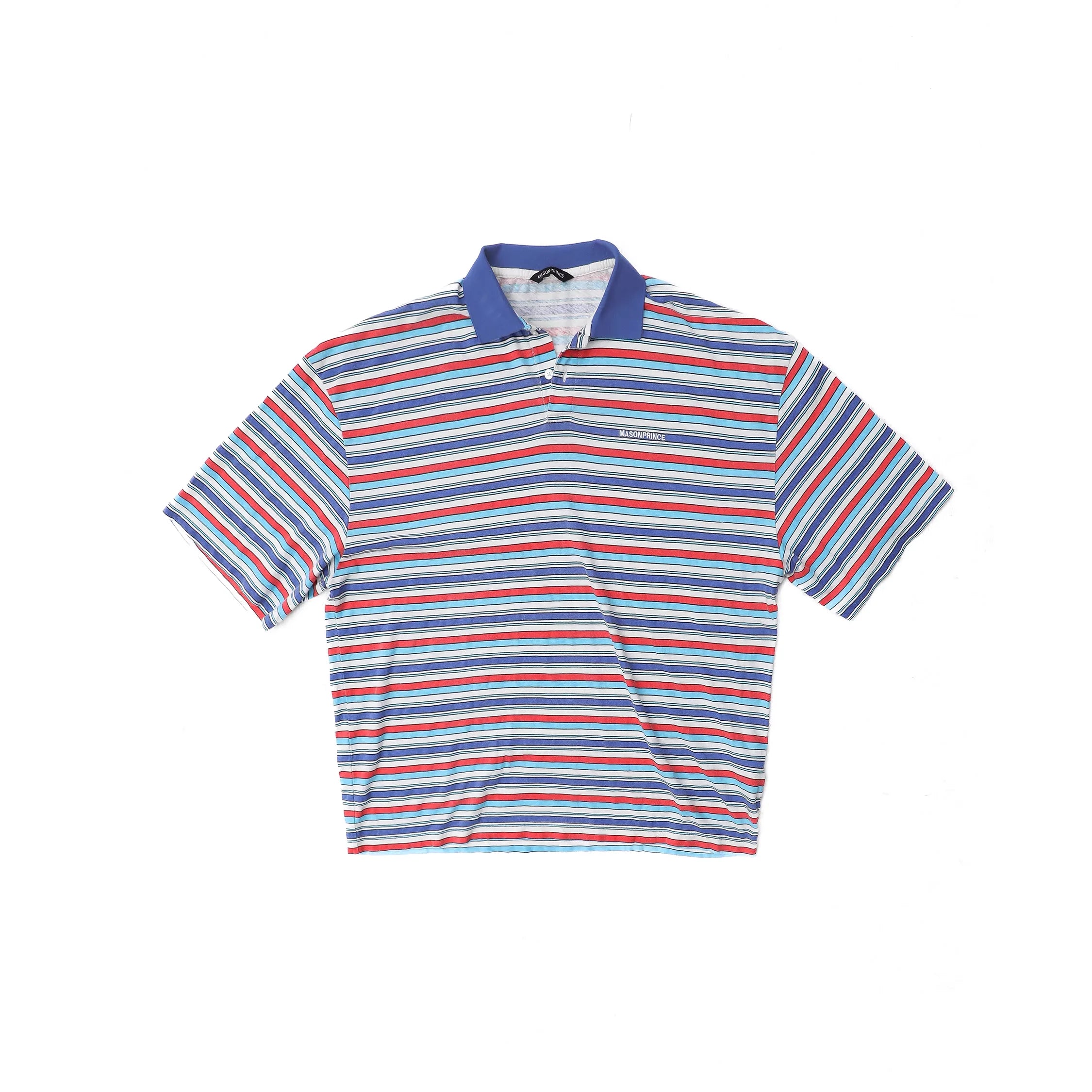 MASONPRINCE Men's Linen Striped Polo Shirt - Slim Fit or Loose Fit
