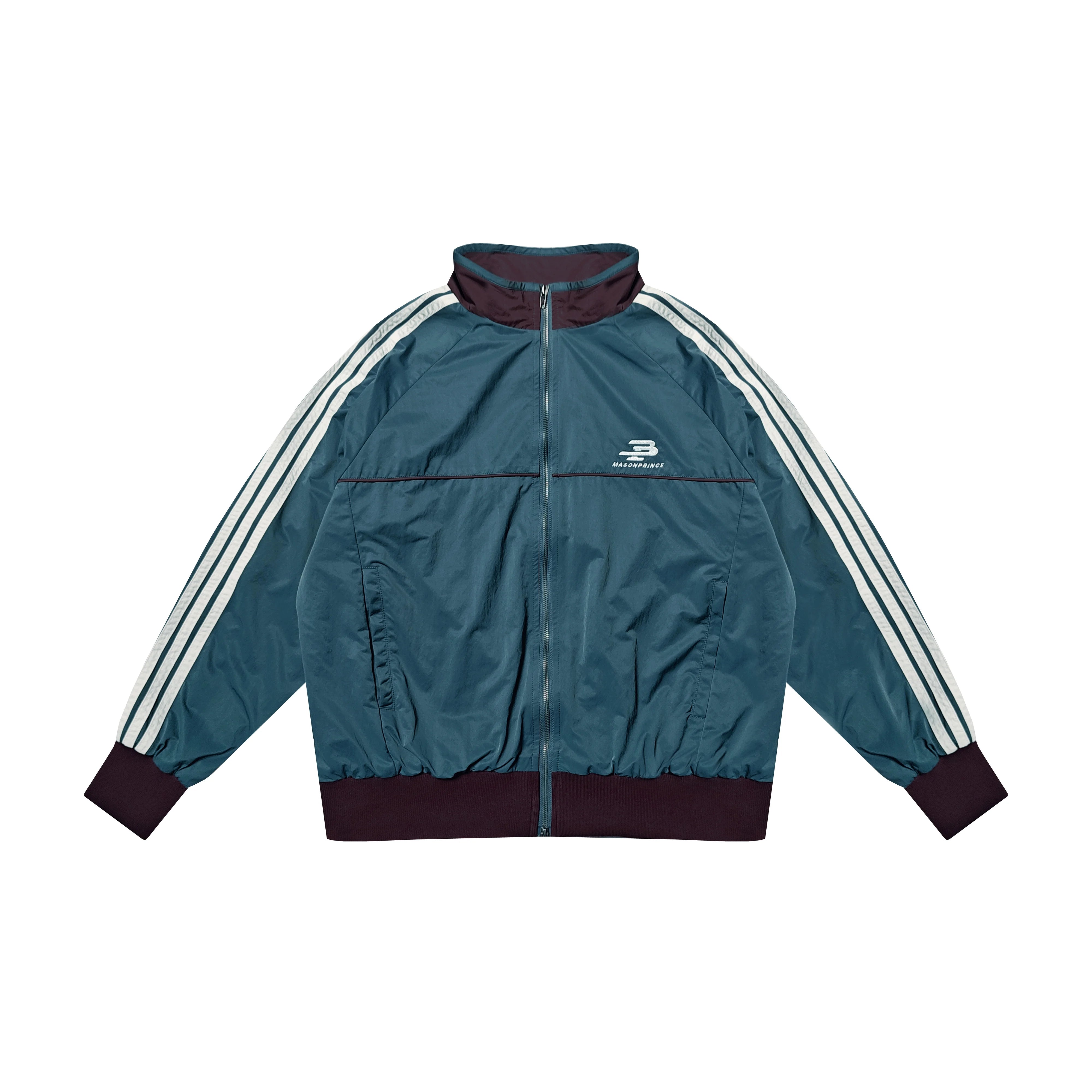 MASONPRINCE Men's Vintage Colorblock Track Suit with Stripe Detailing