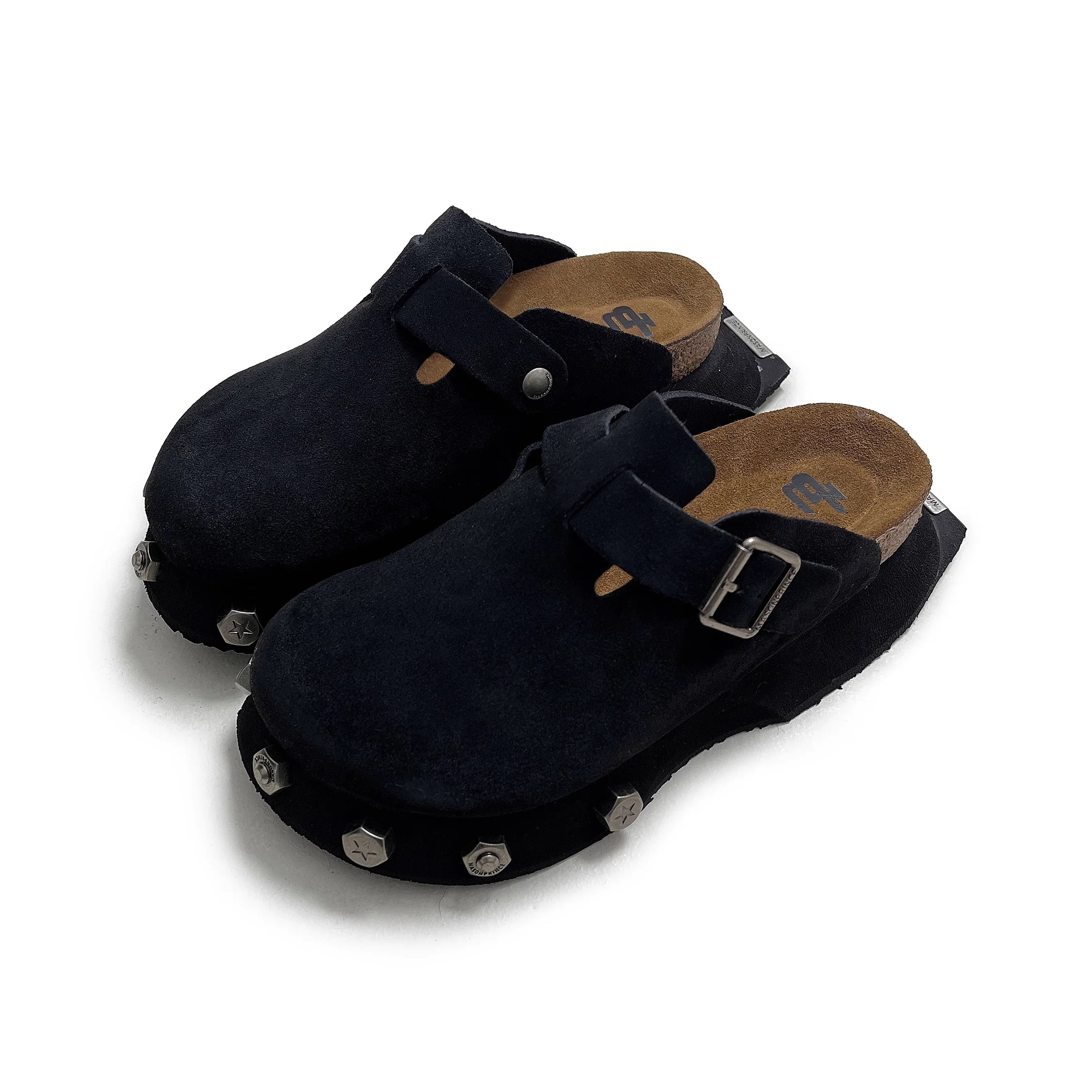 MASONPRINCE Men's Suede Chunky Platform Clog Slippers