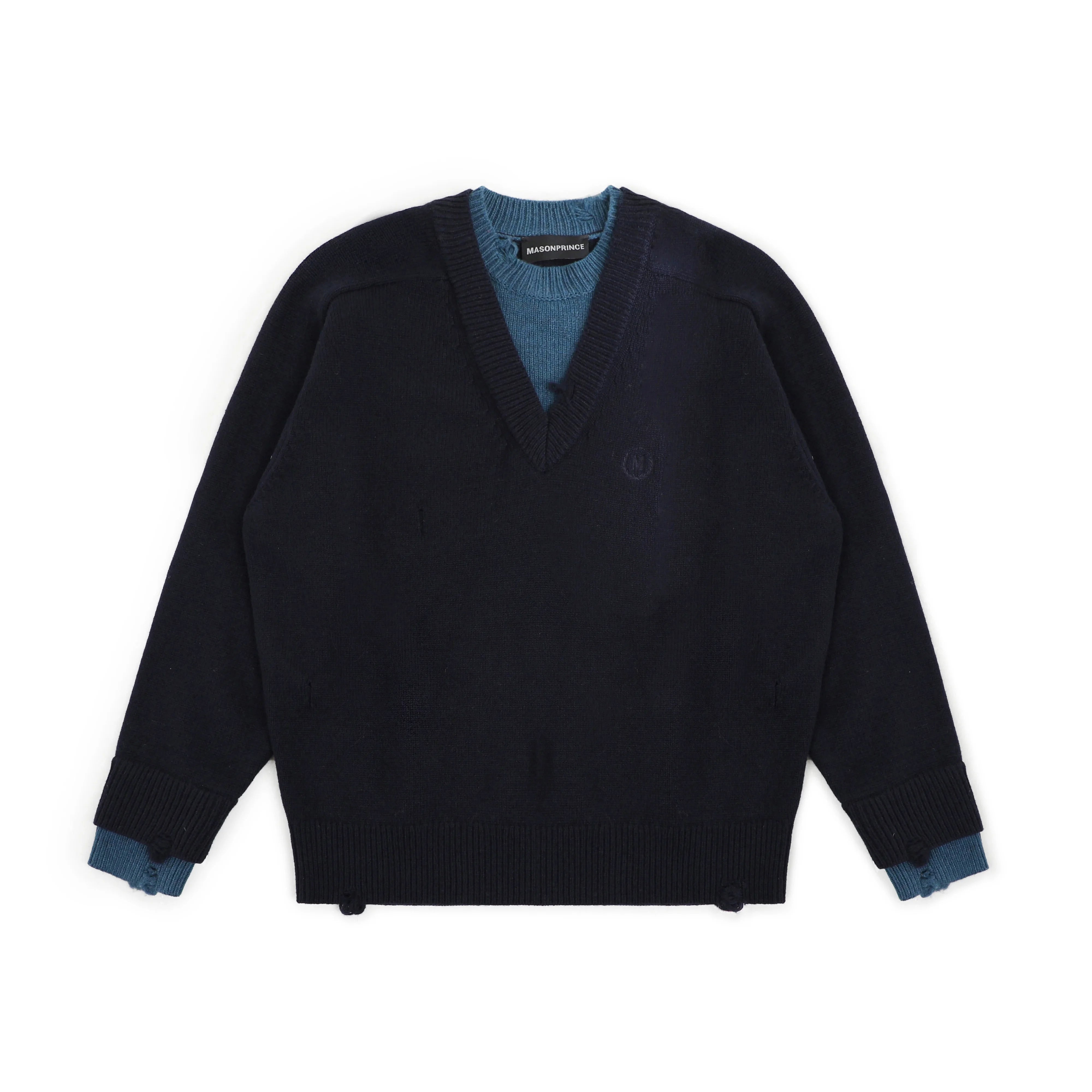 MASONPRINCE Faux Layered Vintage Wool Sweater - Oversized Fit