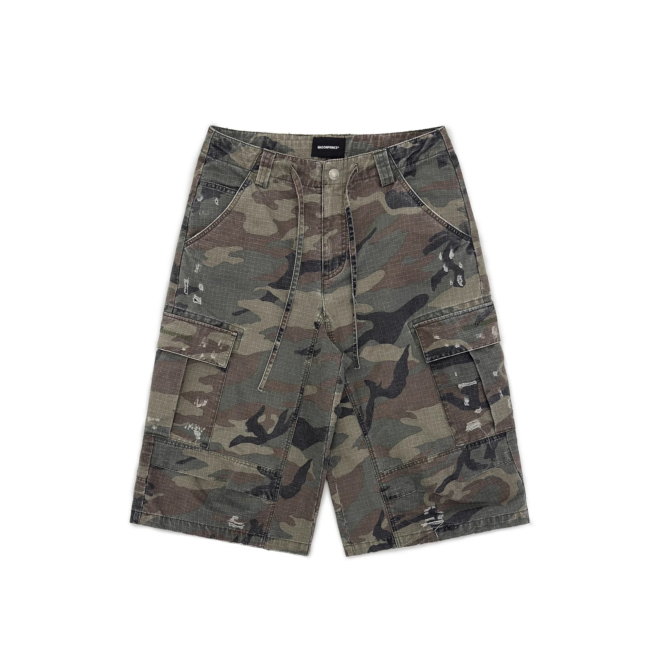 MASONPRINCE Women's Camouflage Cargo Pants with Drawstring Waist and Straight-Leg Fit