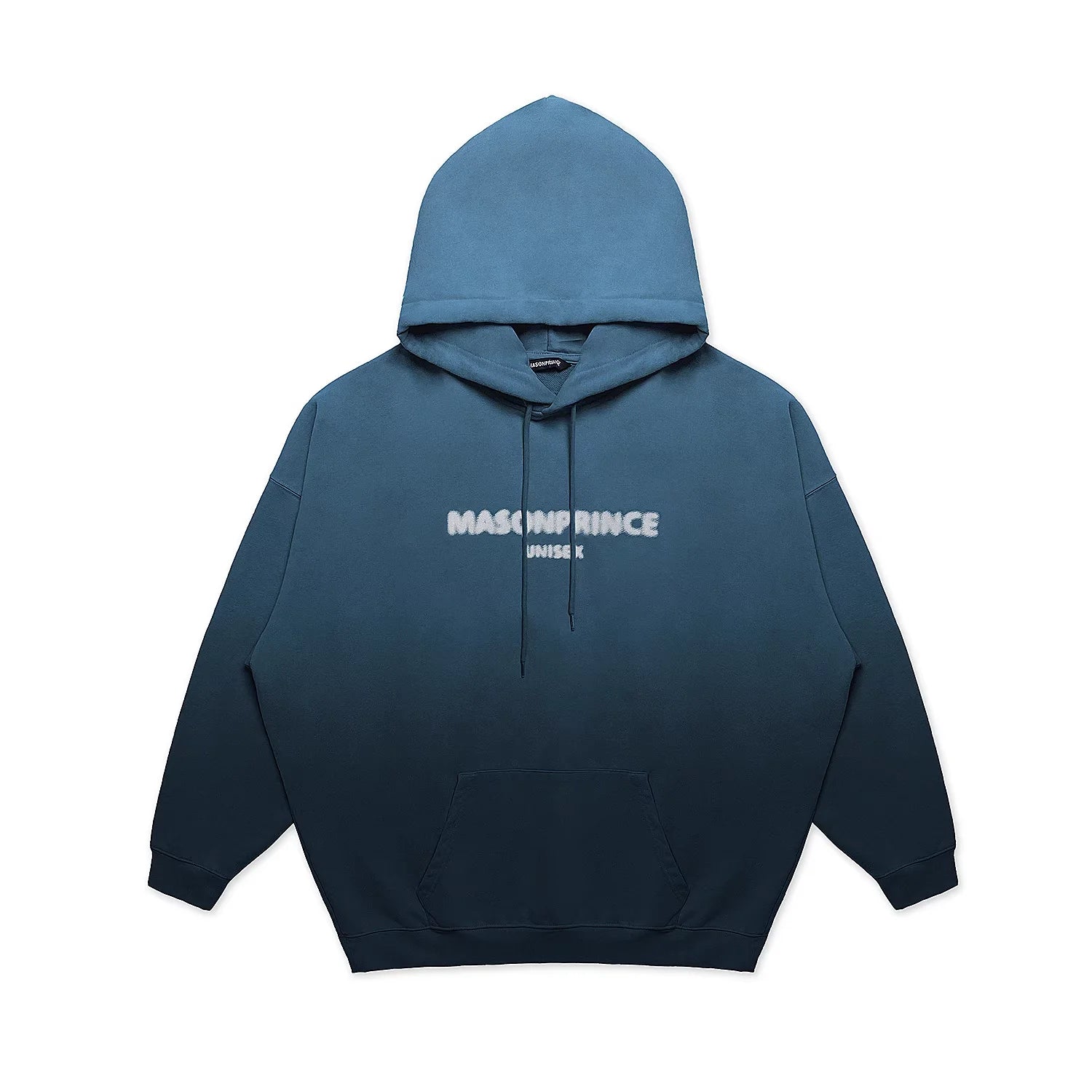 MASONPRINCE Gradient Blue Fuzzy Hooded Sweatshirt