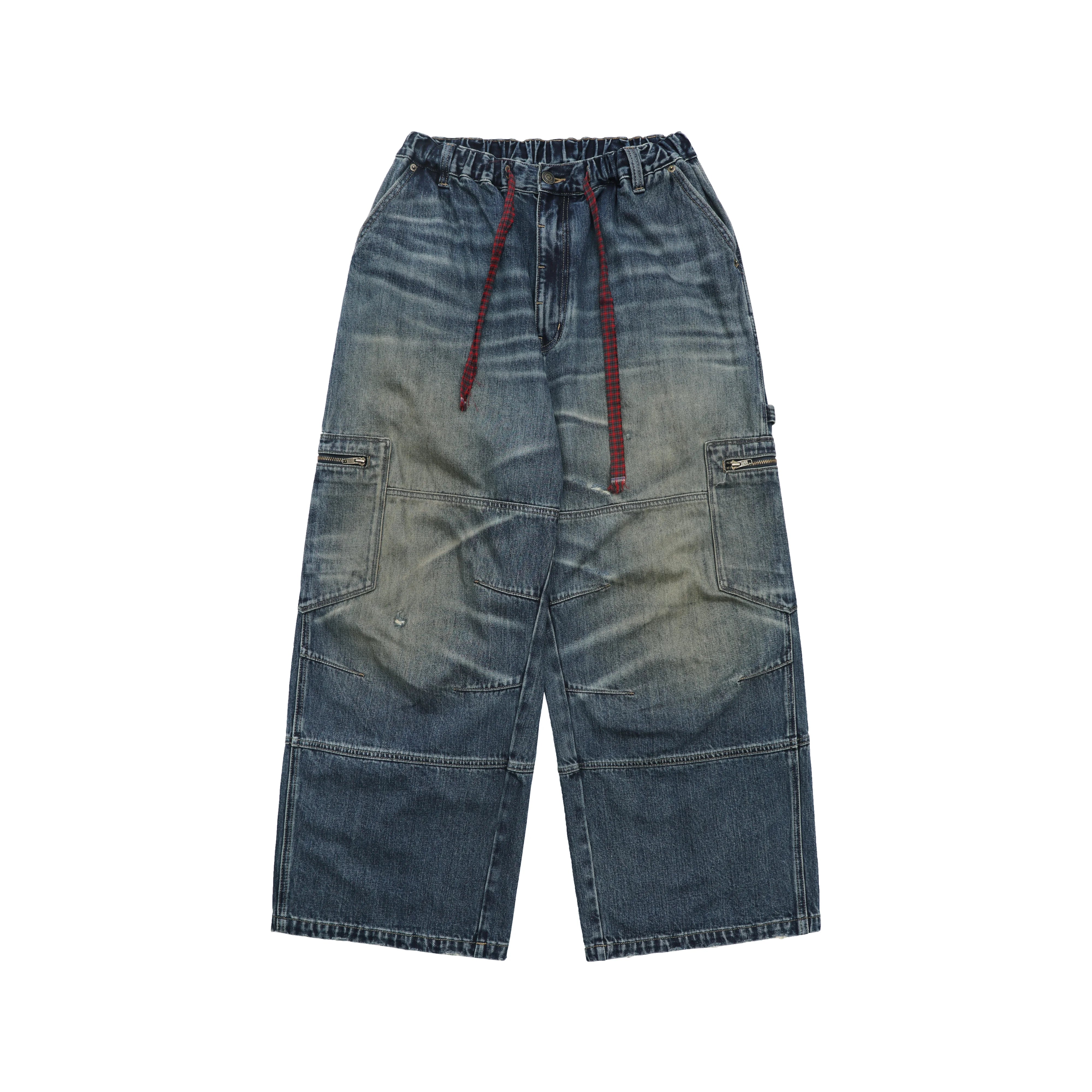 MASONPRINCE Men's Relaxed Fit Distressed Denim Cargo Pants