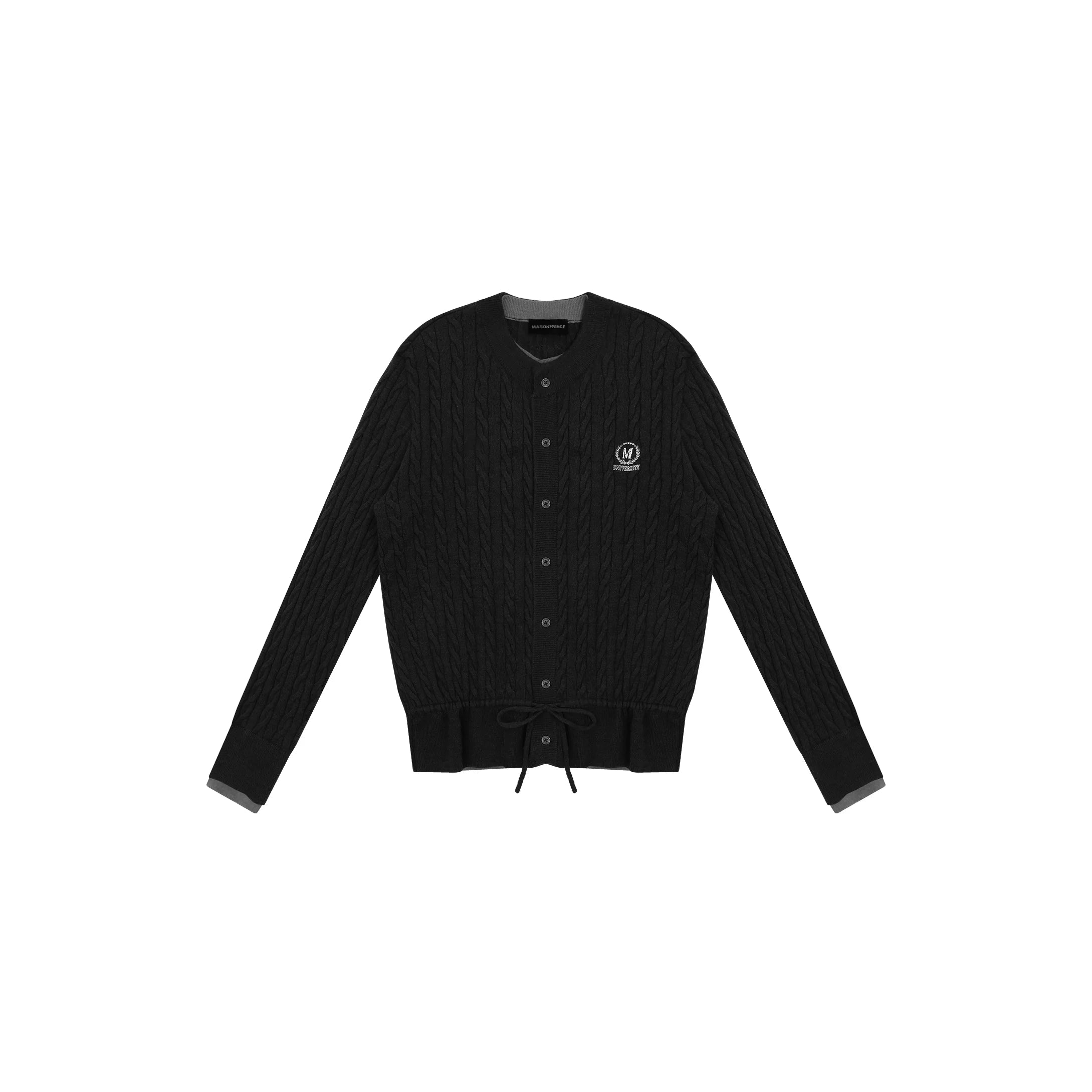 MASONPRINCE Colorblock Cable Knit Cardigan