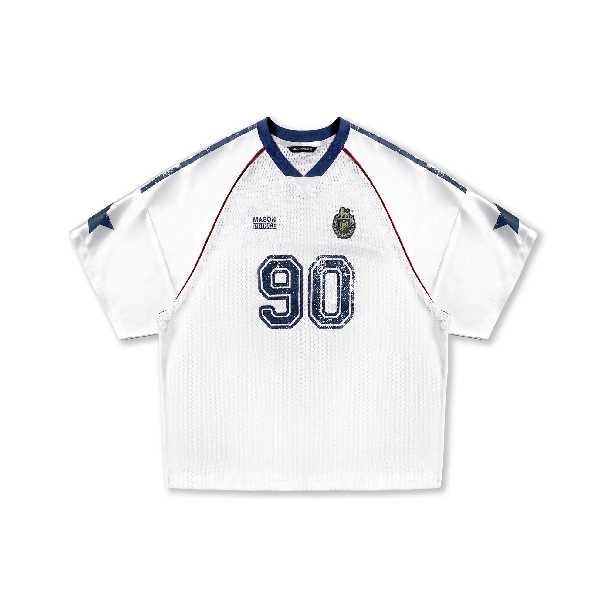 MASONPRINCE Men's 90s Graffiti Star Mesh Rugby Jersey T-Shirt