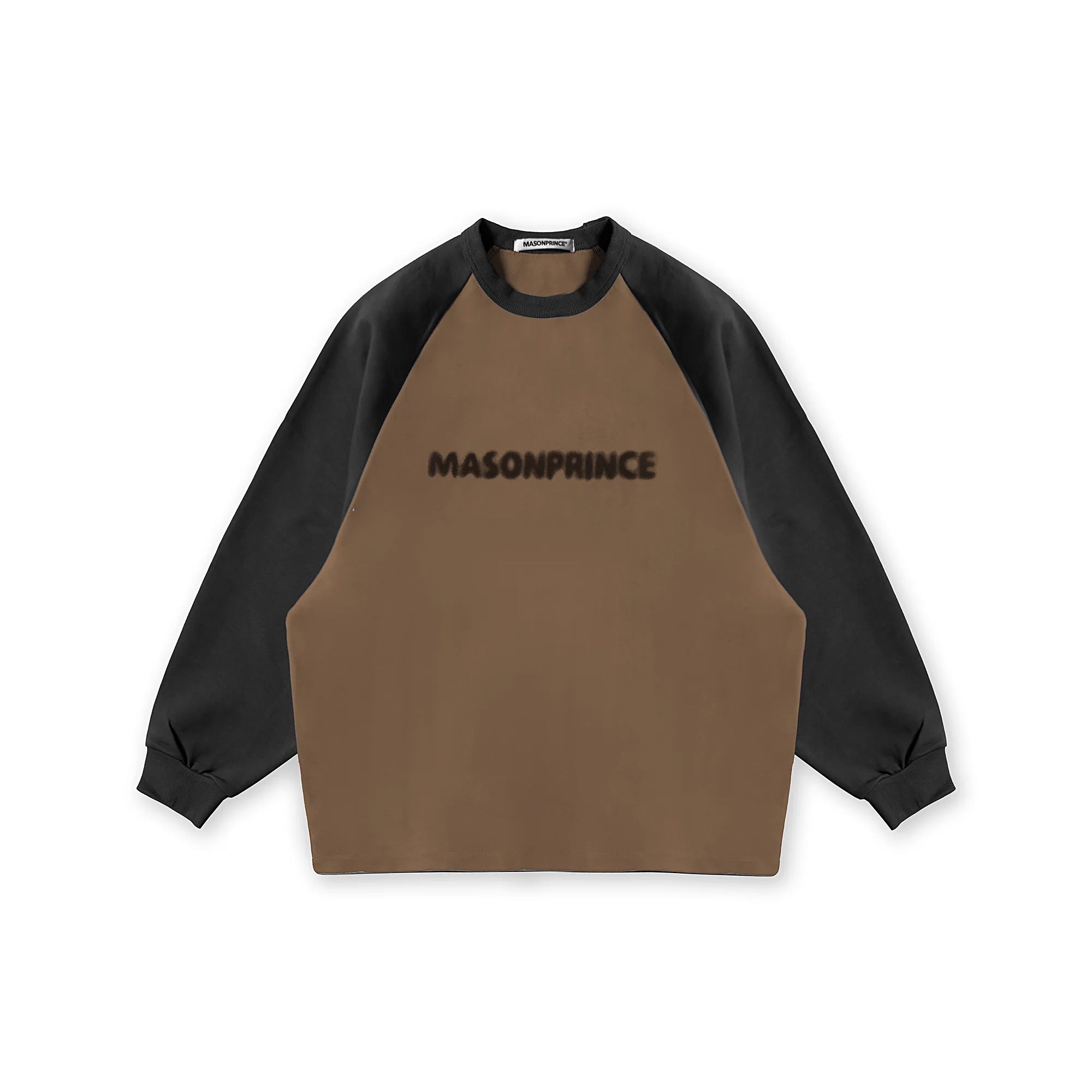 MASONPRINCE Men's Y2K Raglan Sleeve Crew Neck Sweatshirt - Oversized Fit