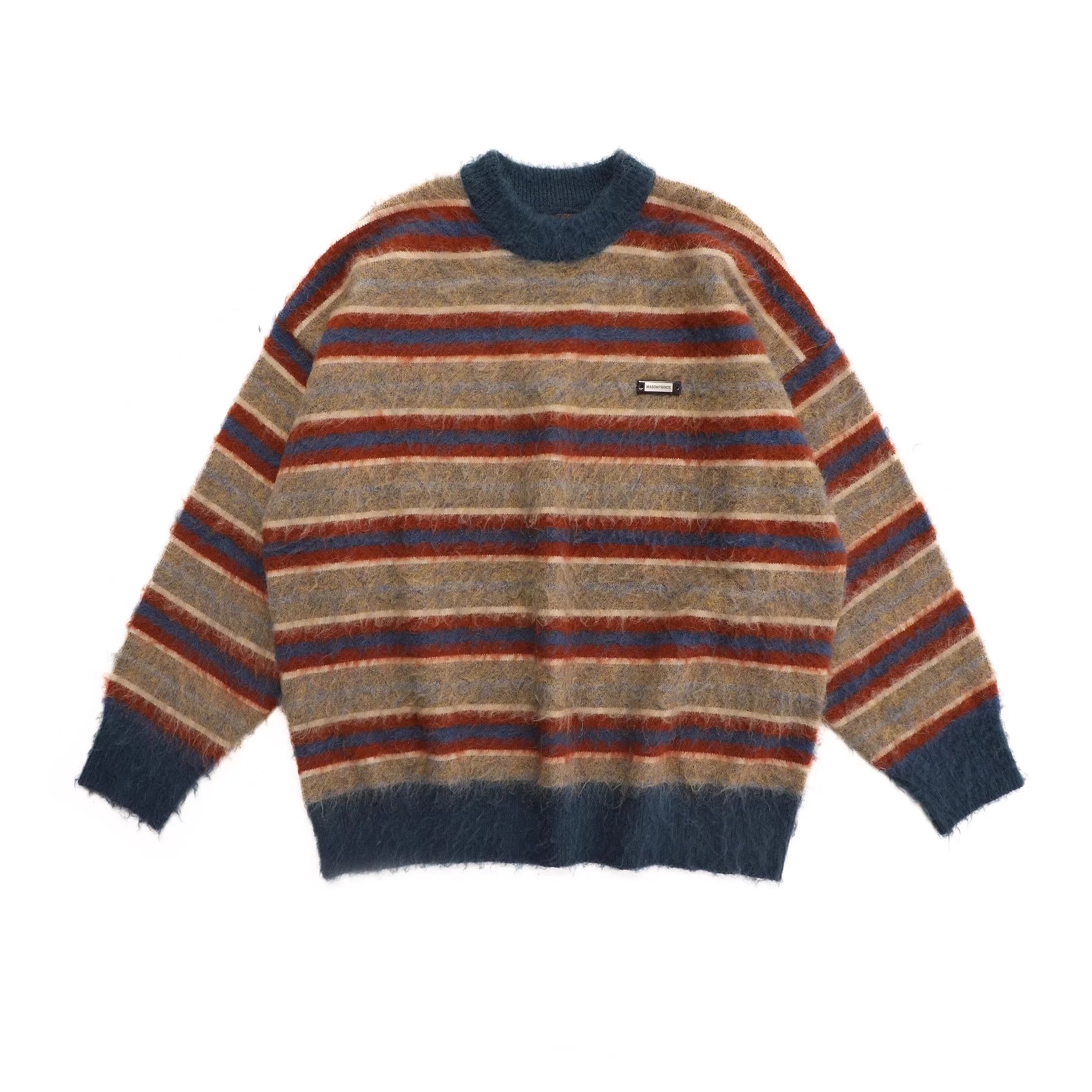 MASONPRINCE Men's Striped Knit Pullover Sweater
