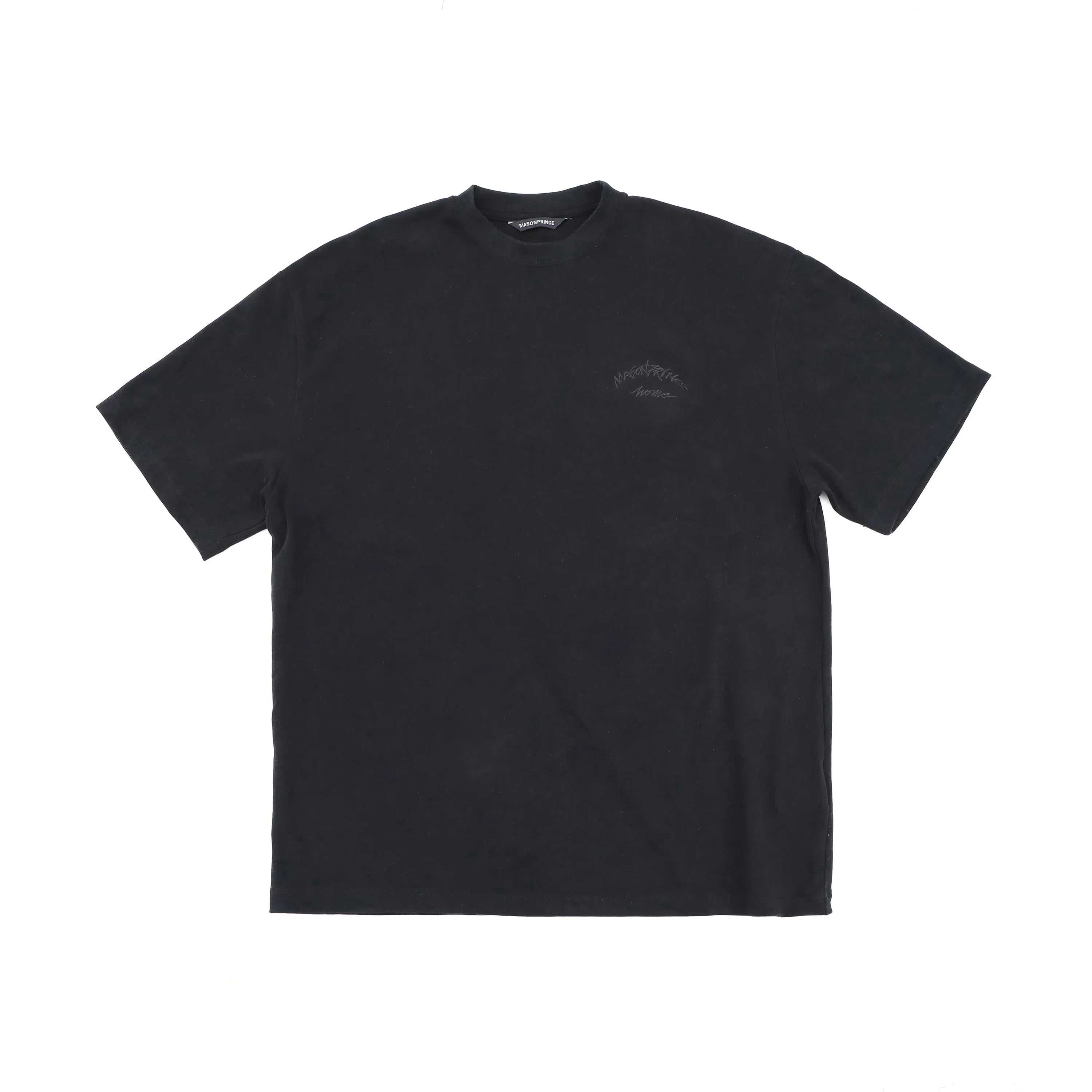 MASONPRINCE Men's Black Knit Loungewear Set with Loose T-Shirt and Sweatpants