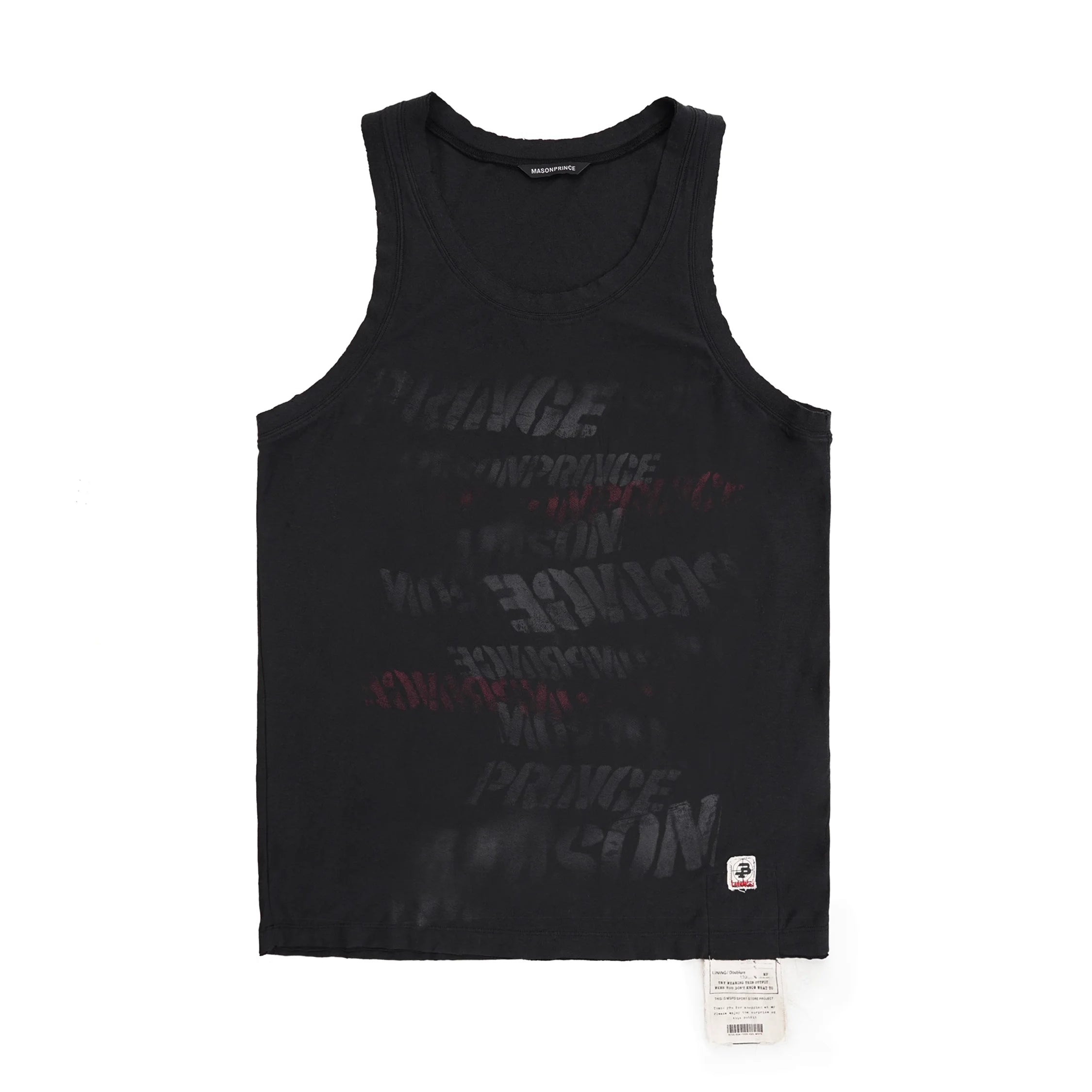 MASONPRINCE Graffiti Print Cotton-Linen Tank Top