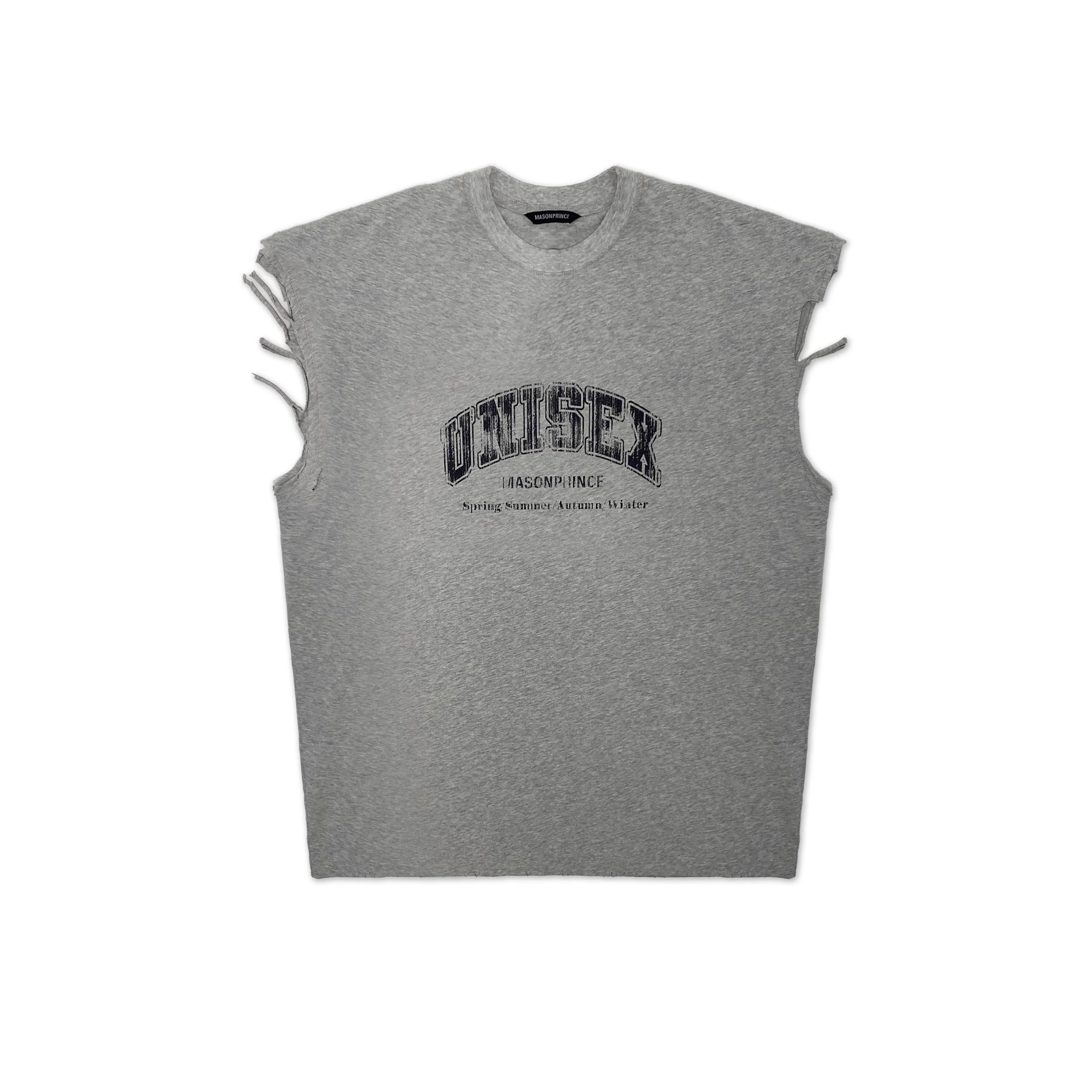 MASONPRINCE Distressed Sleeveless Tank Top with Side Ties