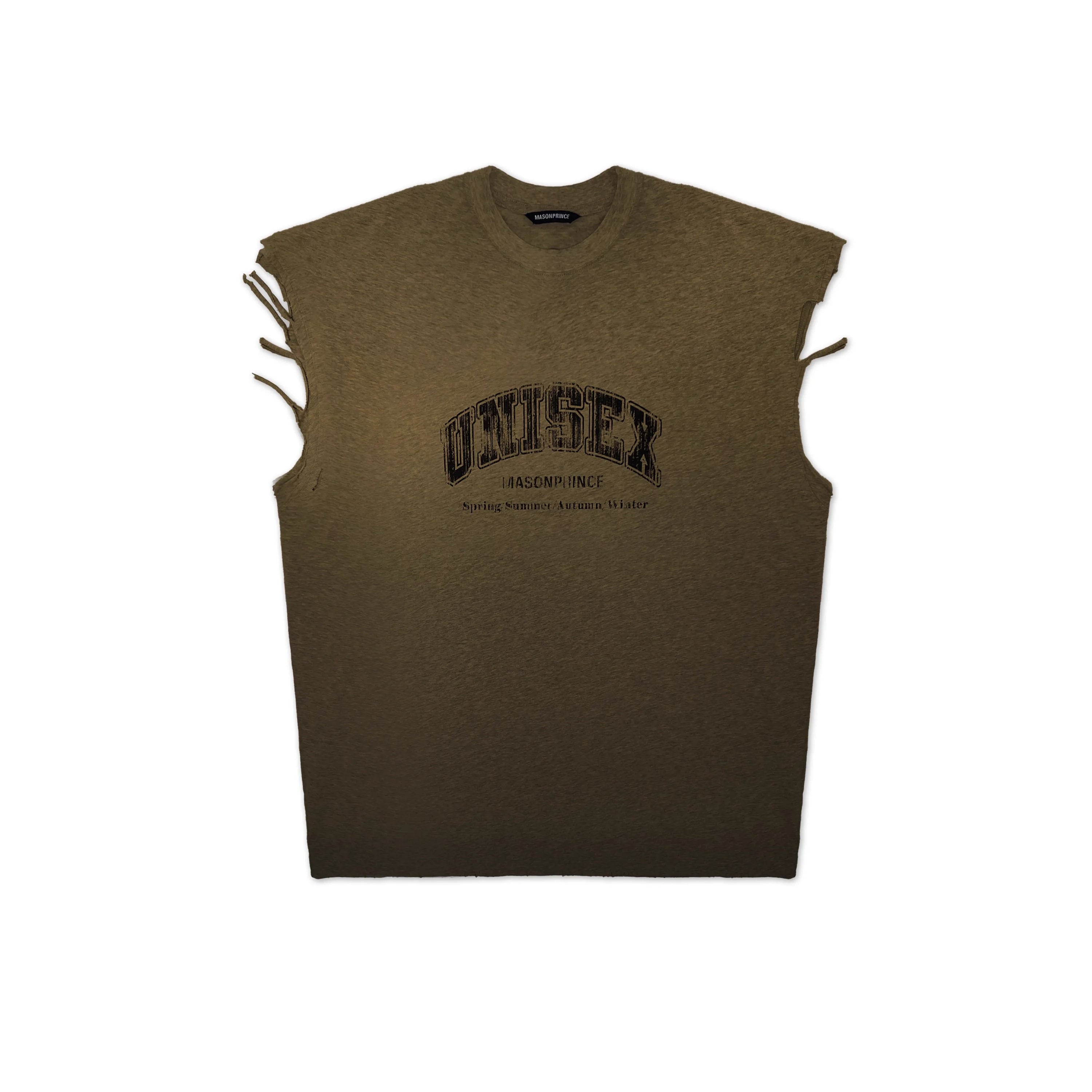 MASONPRINCE Distressed Sleeveless Tank Top with Side Ties