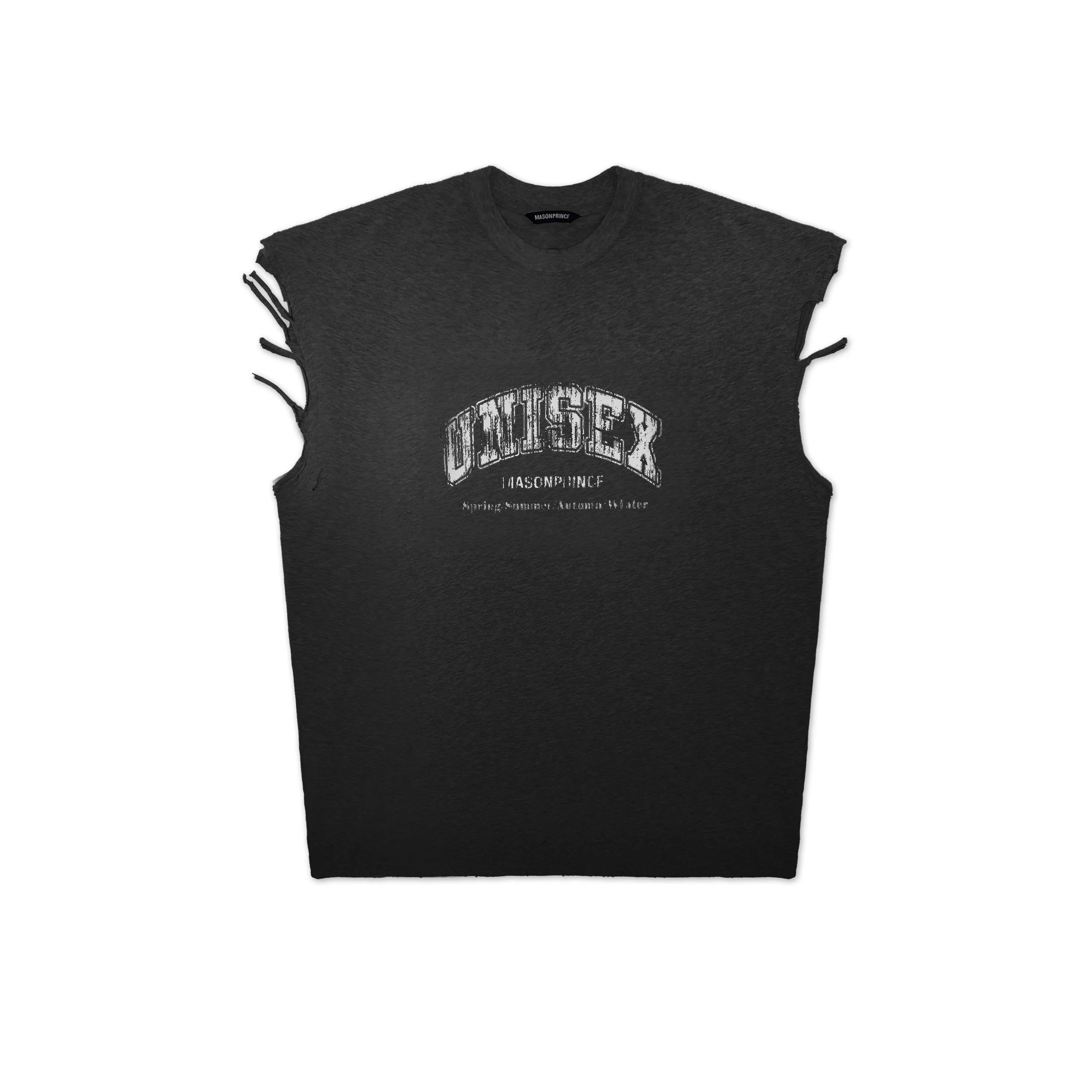 MASONPRINCE Distressed Sleeveless Tank Top with Side Ties