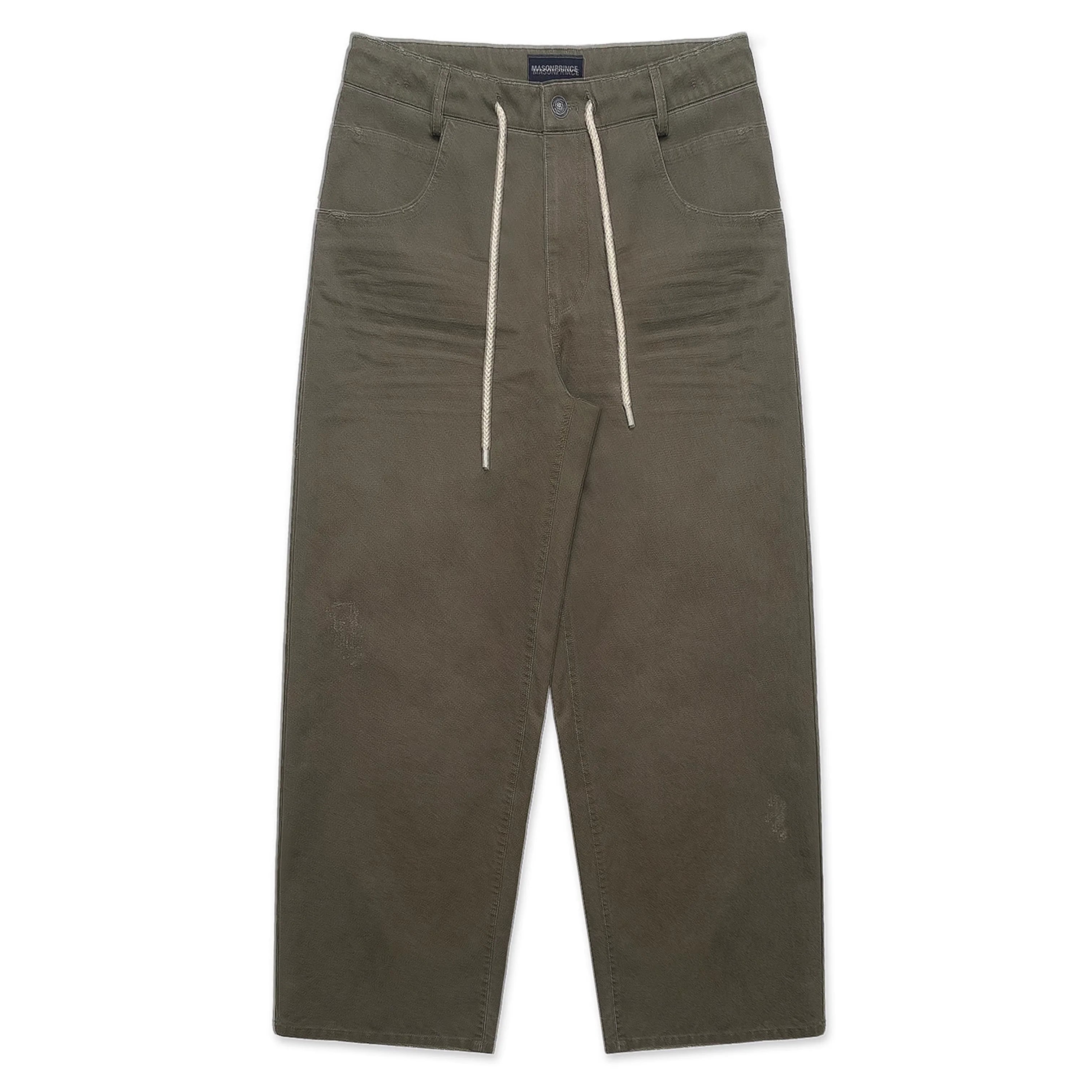 MASONPRINCE Men's Textured Cotton Pleated Wide-Leg Trousers