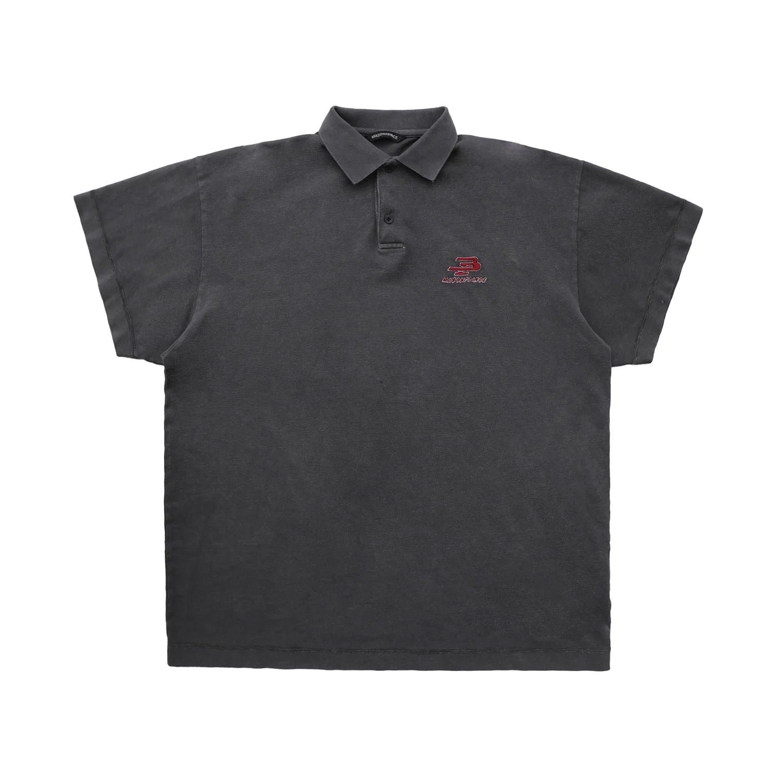 MASONPRINCE Vintage Distressed Embroidered Polo Shirt - Short Sleeve