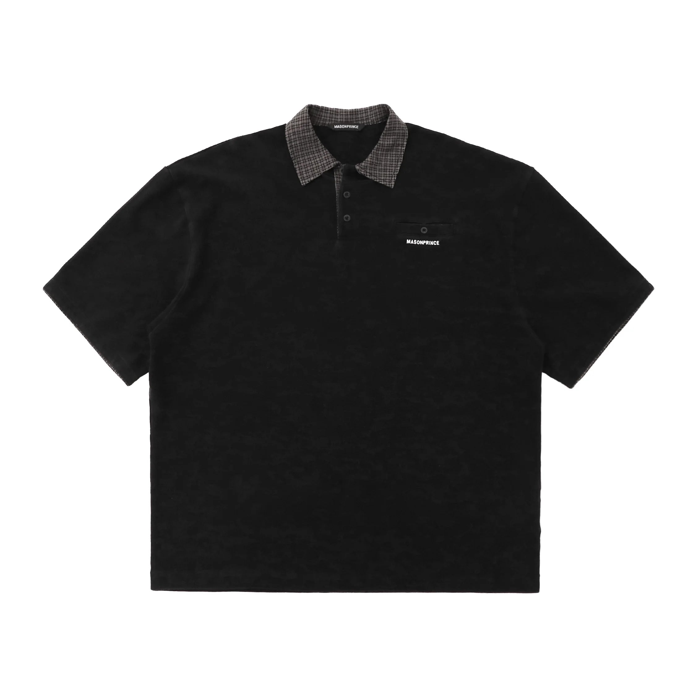 MASONPRINCE Plaid-Trim Piqué Cotton Polo - Loose/Fitted Styles
