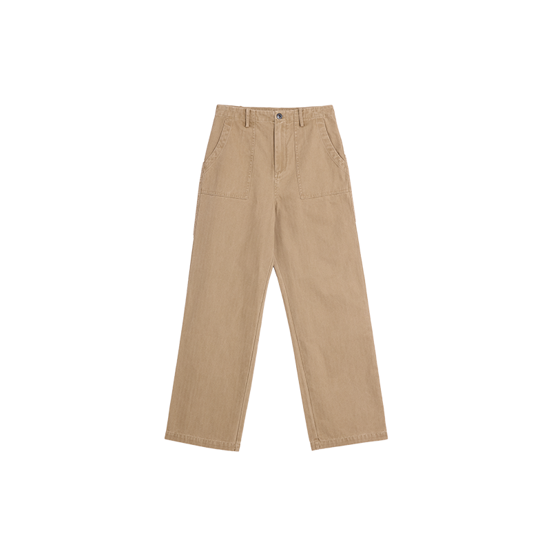 Alright Then Herringbone Vintage Washed Cotton Work Pants