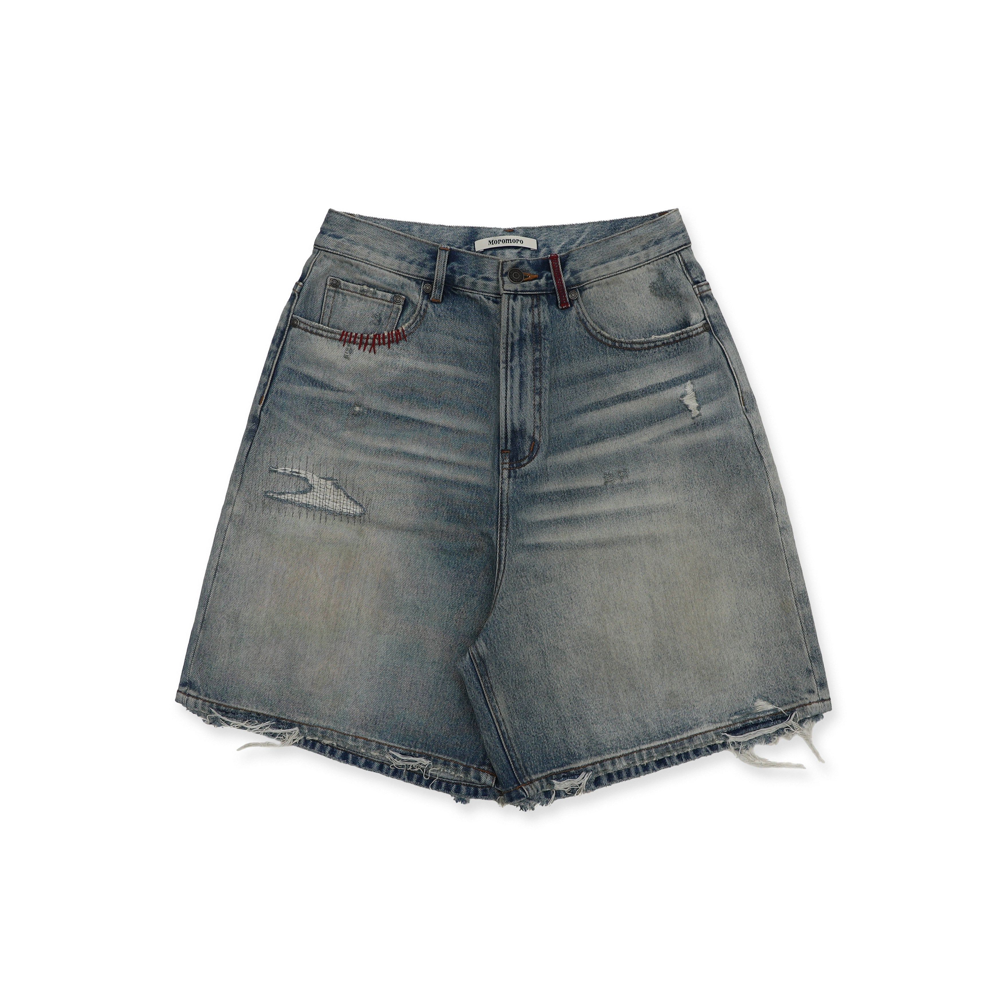 MoroMoro Vintage Distressed Denim Jacket & Midi Pants Set