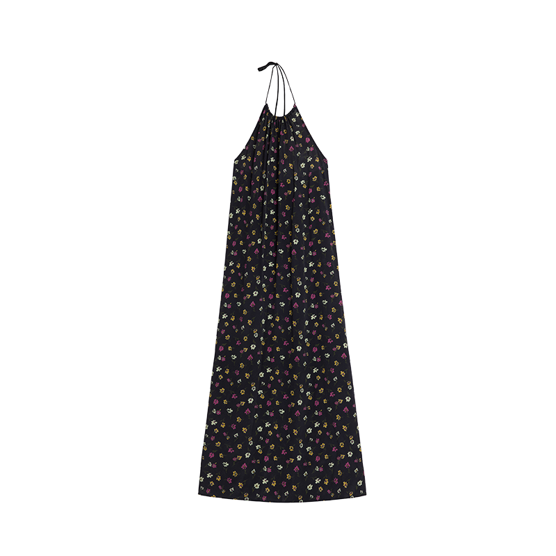 Alright Then Vintage Floral Silk Blend Maxi Dress
