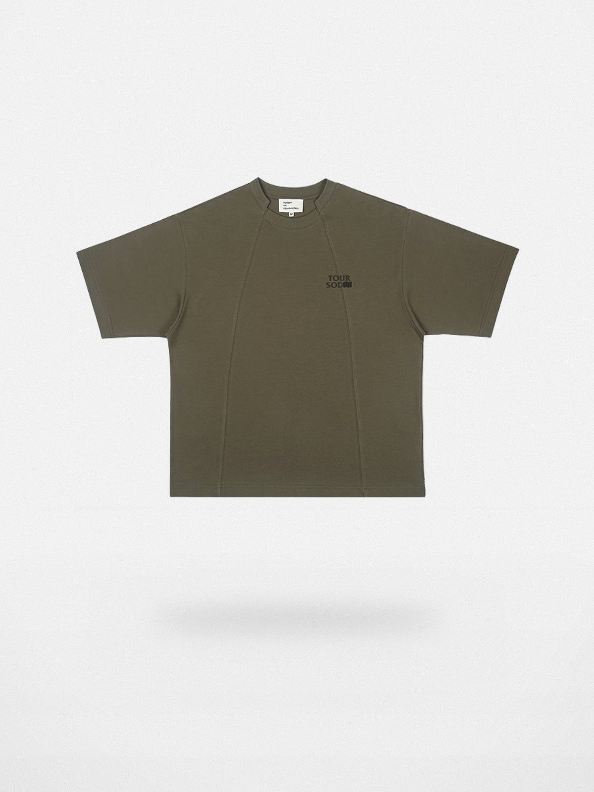 SOD Online Store Deconstructed Panel Cotton T Shirt in Olive