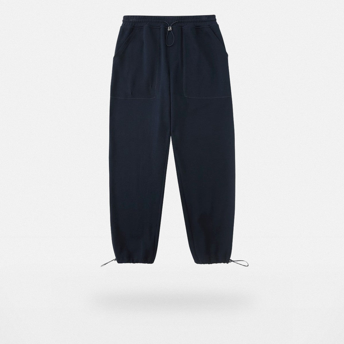 NANS Plush Textured Wide Leg Track Pants in Navy Blue