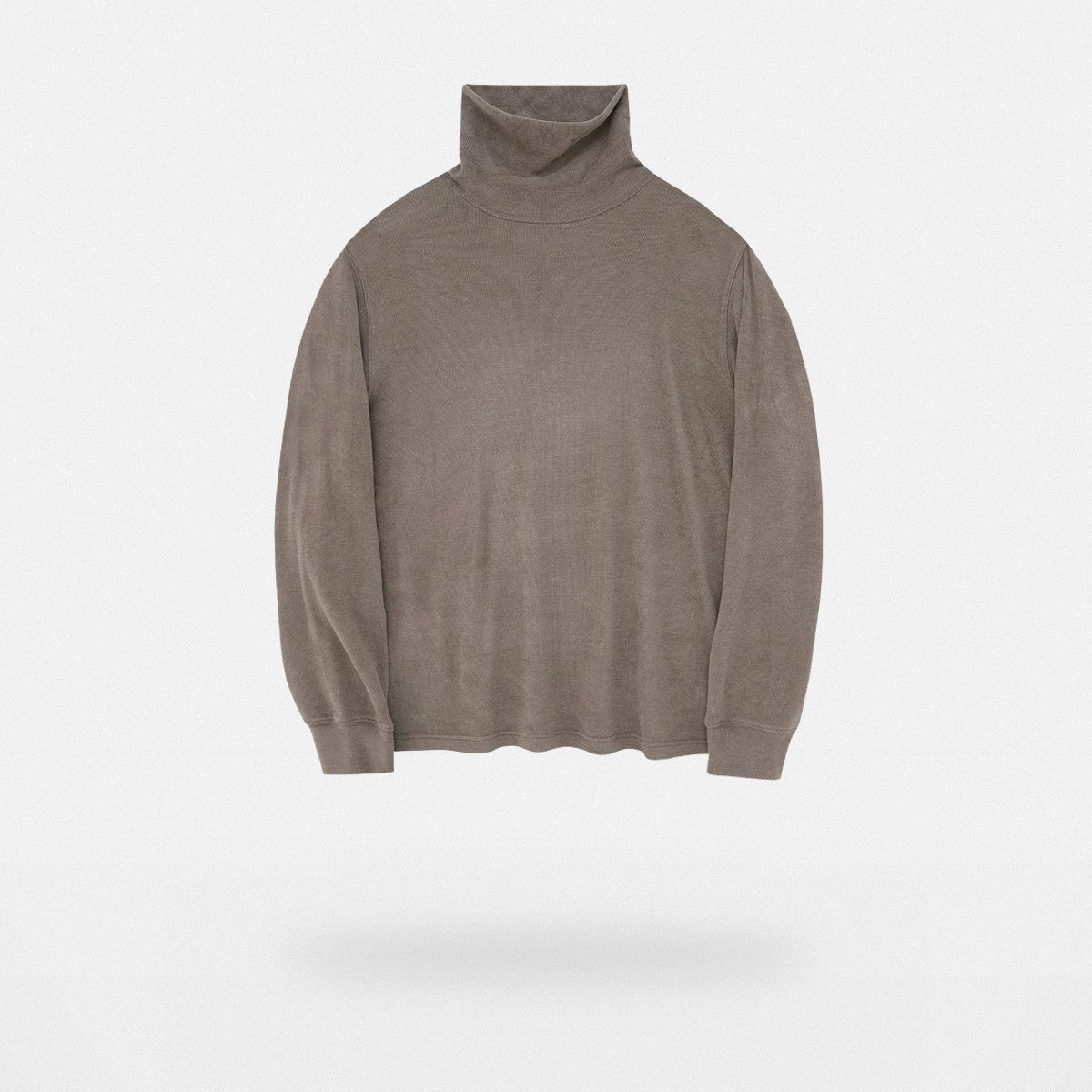 NANS Textured Slouchy Neck T Shirt in Beige