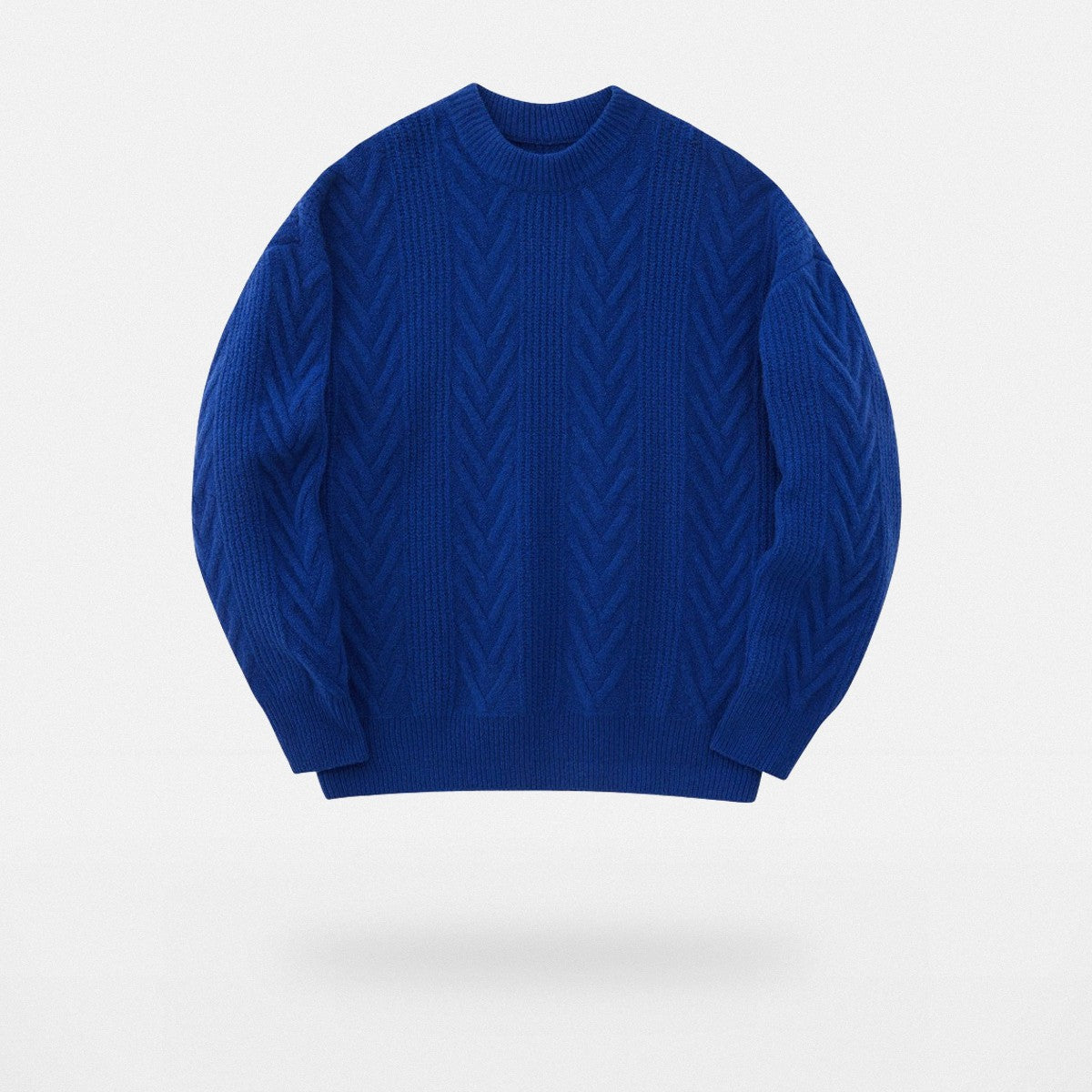 NANS Yak Wool Blend Cable Knit Sweater in Blue
