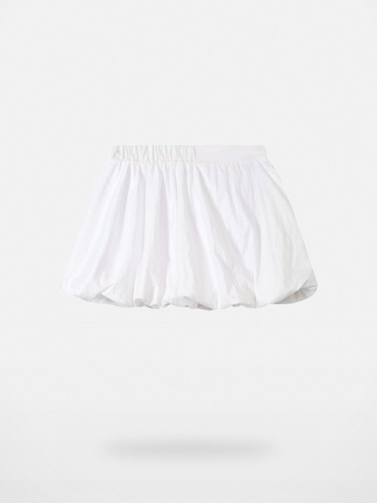 THELIGHT OFFICIAL Elastic Waist Bubble Mini Skirt in White