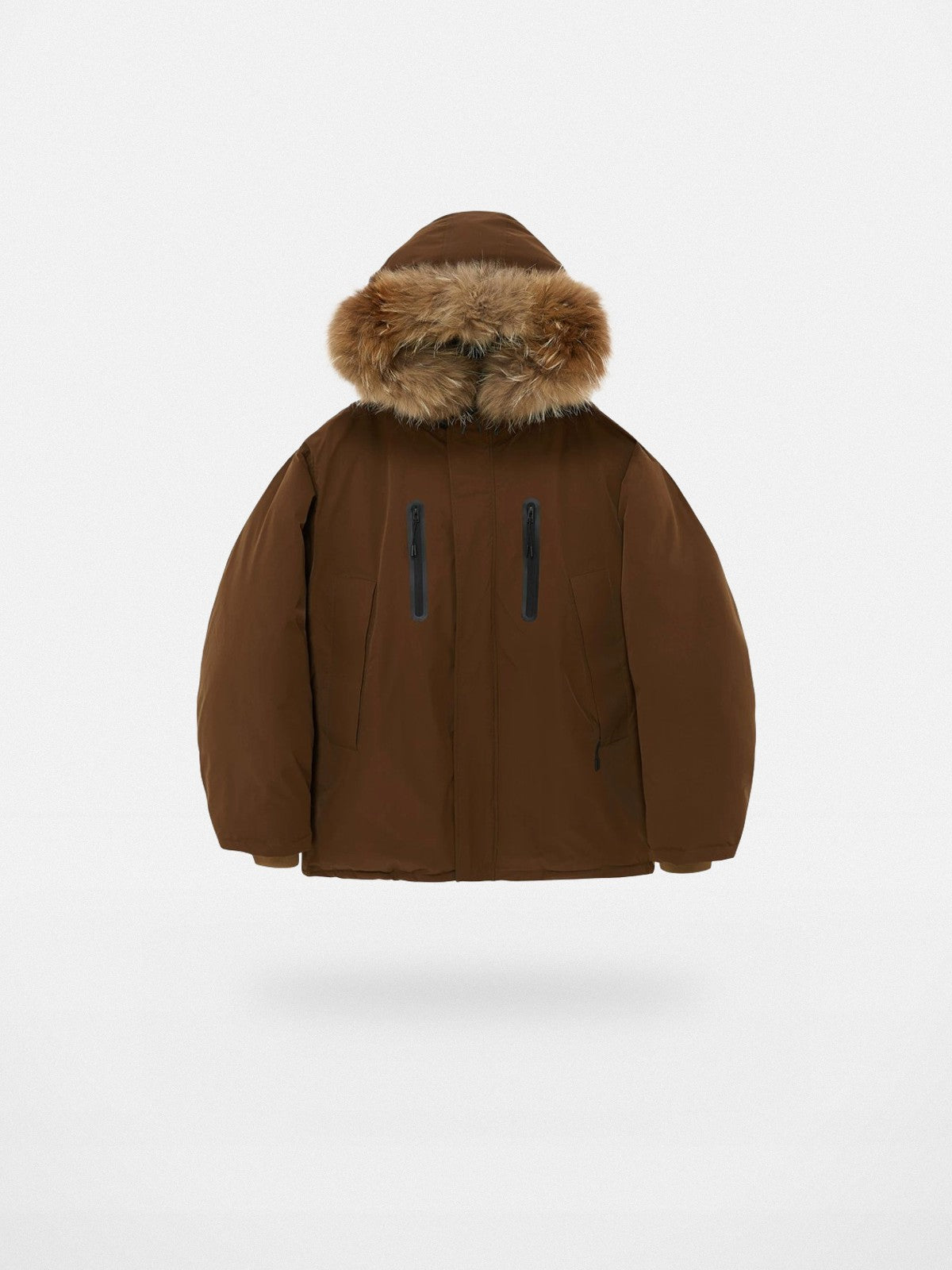 NANS Goose Down Parka with Fur Collar in Brown