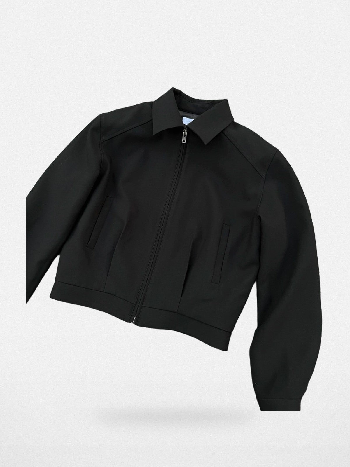 AFterTaste Cropped Anti Wrinkle Zip Jacket in Black