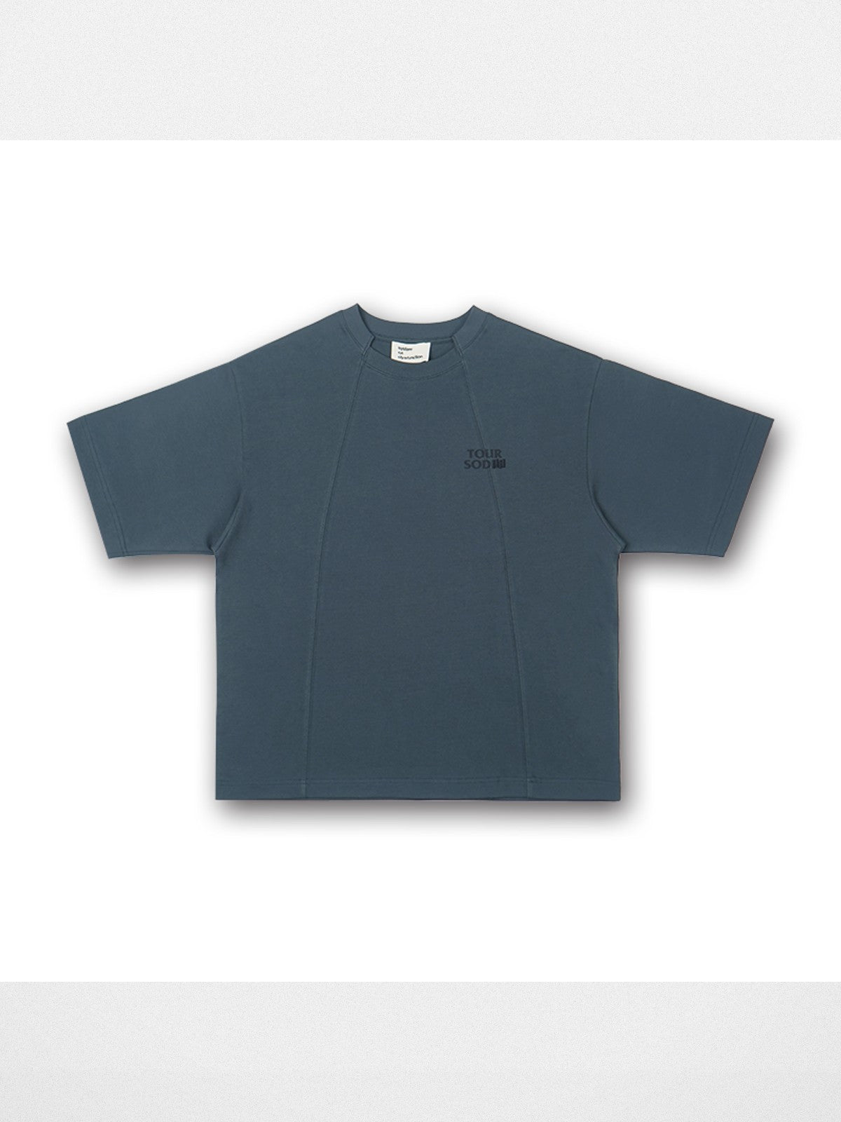 SOD Online Store Deconstructed Panel Cotton T Shirt in Teal