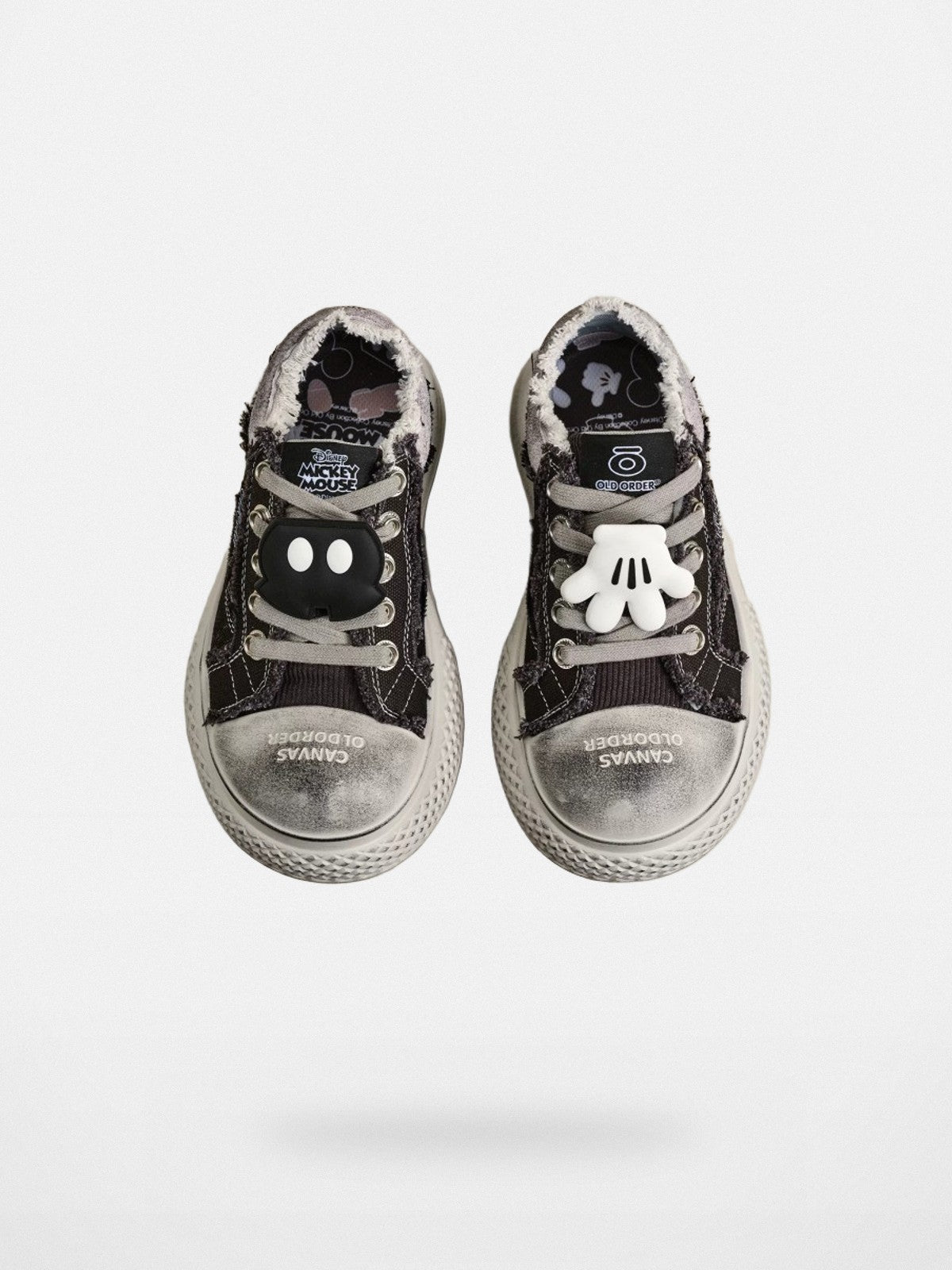 OLDORDER Mickey Mouse Chunky Platform Sneakers in Black