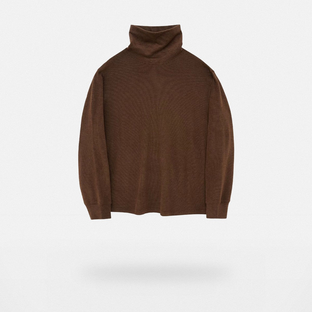 NANS Textured Slouchy Neck T Shirt in Brown