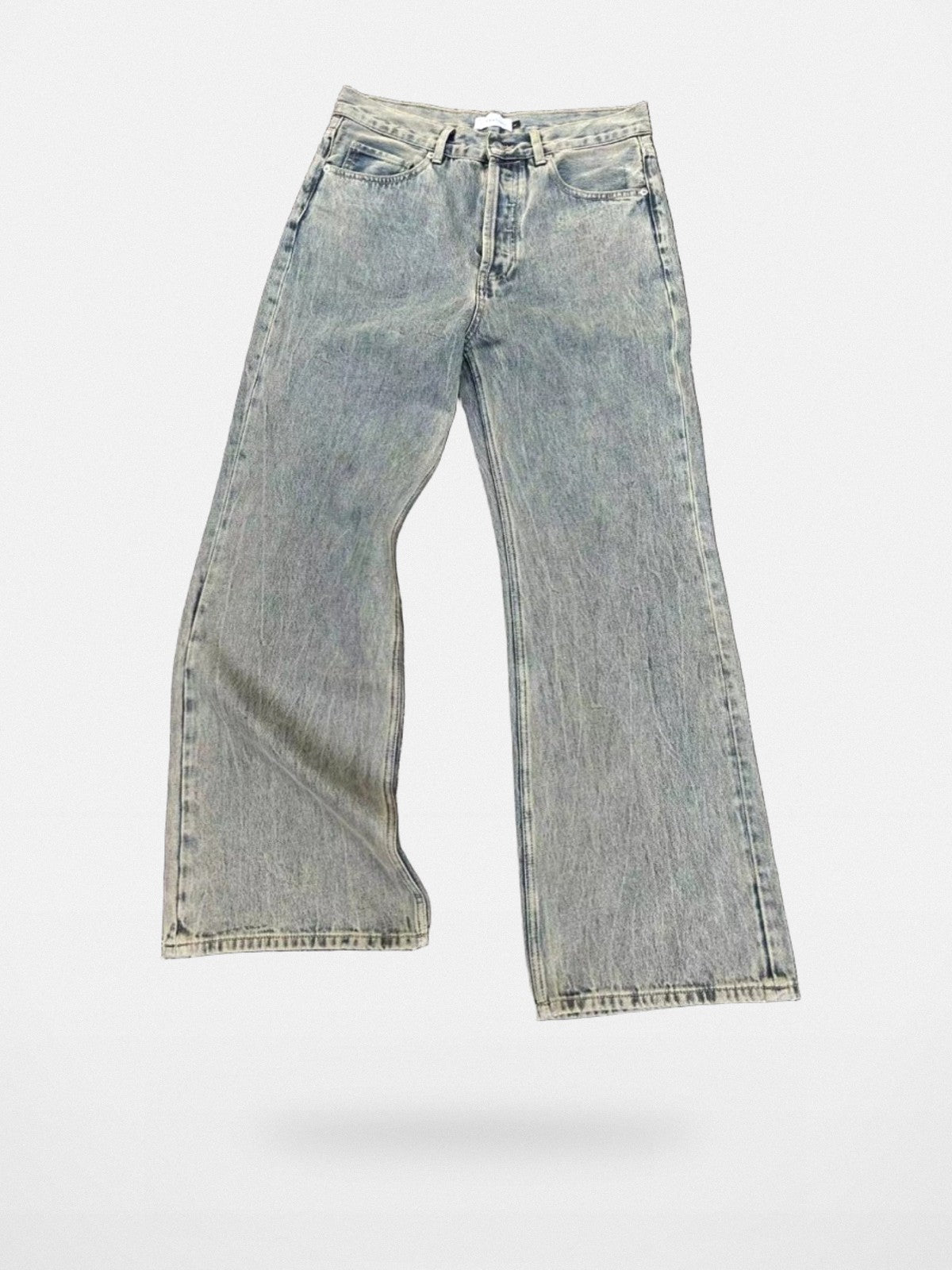 AFterTaste Dirty Wash Micro Flare Jeans in Blue