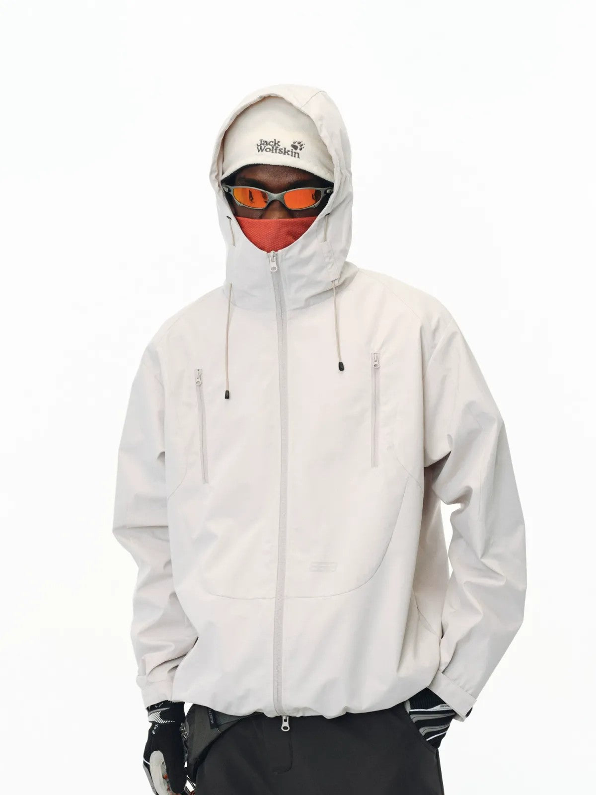 FPA Three Proof Structural Windbreaker in White - On Model
