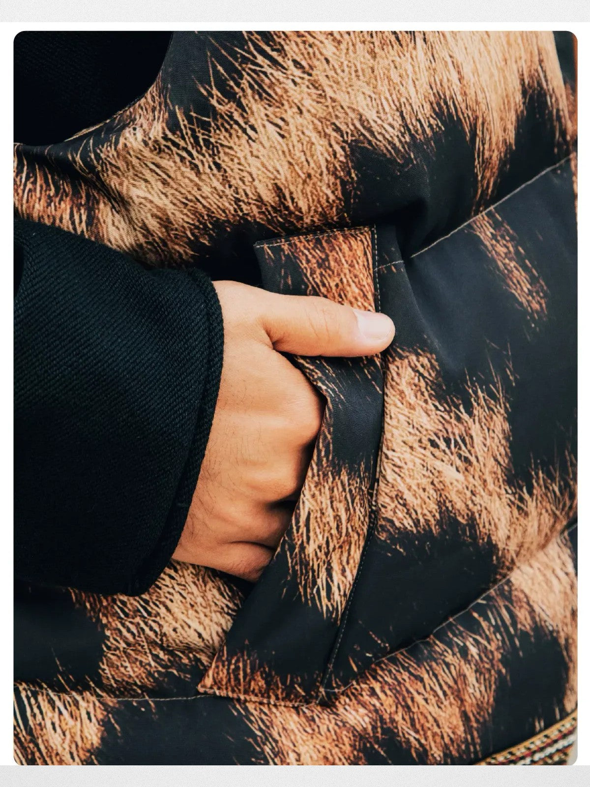 SWFI Far East Leopard Print Padded Vest in Brown