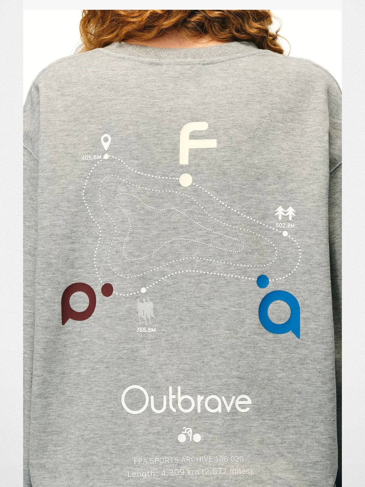 FPA Heavyweight Graphic Long Sleeve Tee in Gray - On Model