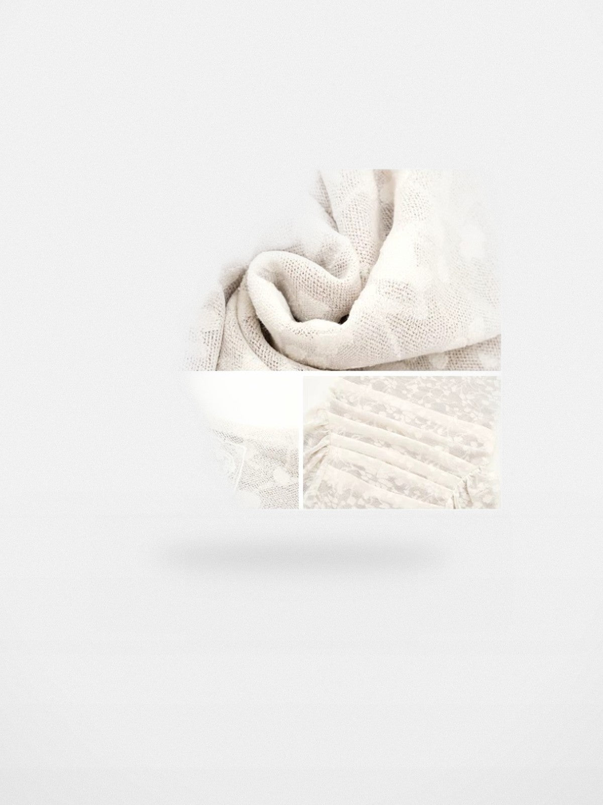 PUKI Sheer Jacquard Halter Maxi Dress in White - Detail