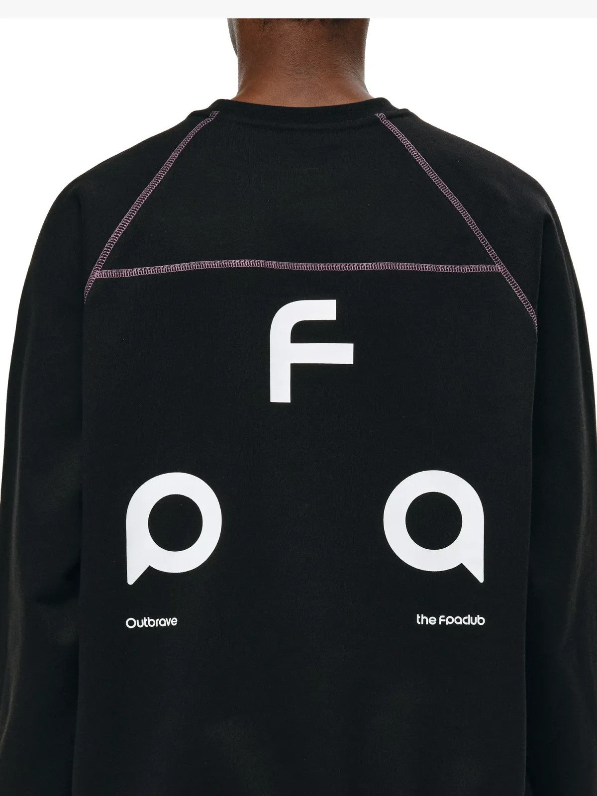 FPA Heavyweight Raglan Crewneck in Black - On Model
