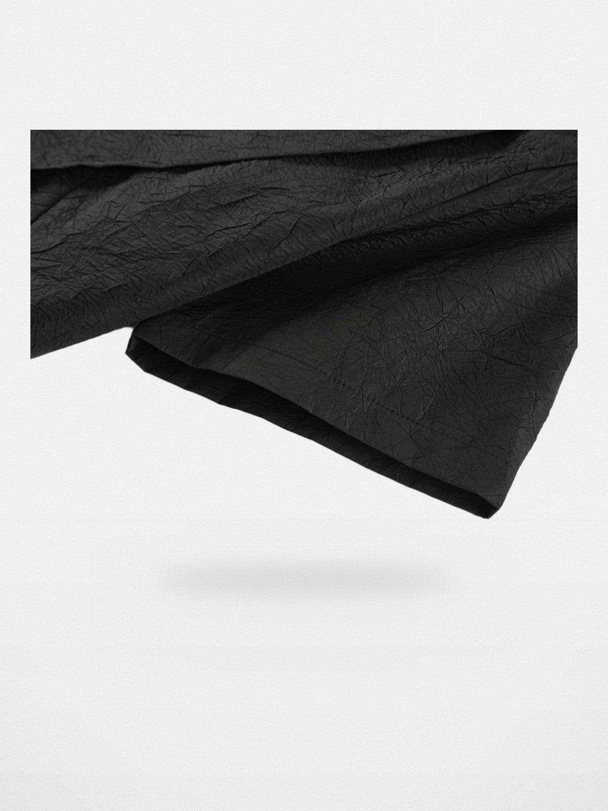 Y OFFICIAL Structural Nylon Zip Shirt in Black - Detail