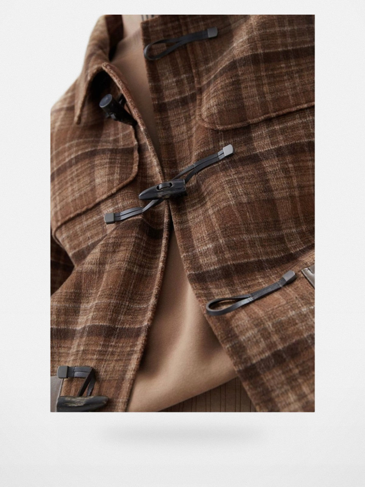 NANS Heavyweight Brushed Fleece Crewneck in Brown - Detail