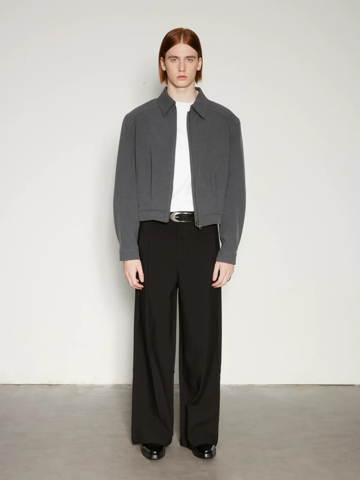 AFterTaste Cropped Anti Wrinkle Zip Jacket in Olive - On Model