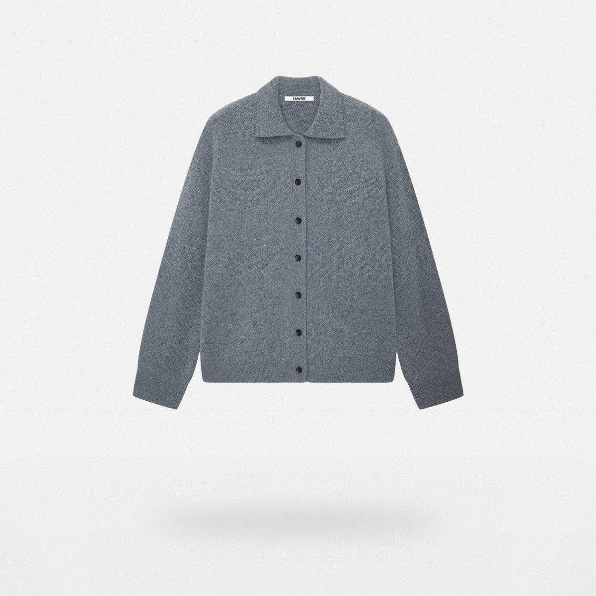 NANS Merino Wool Cashmere Cardigan in Gray