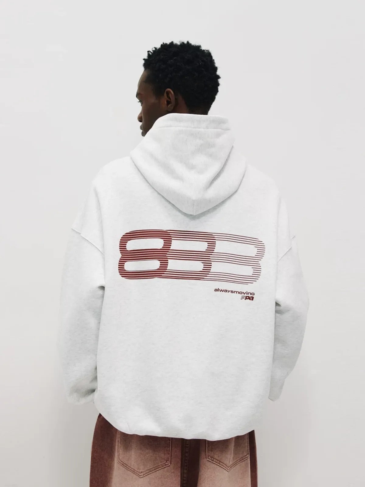 FPA Gradient Runway Graphic Hoodie in Heather Gray - On Model