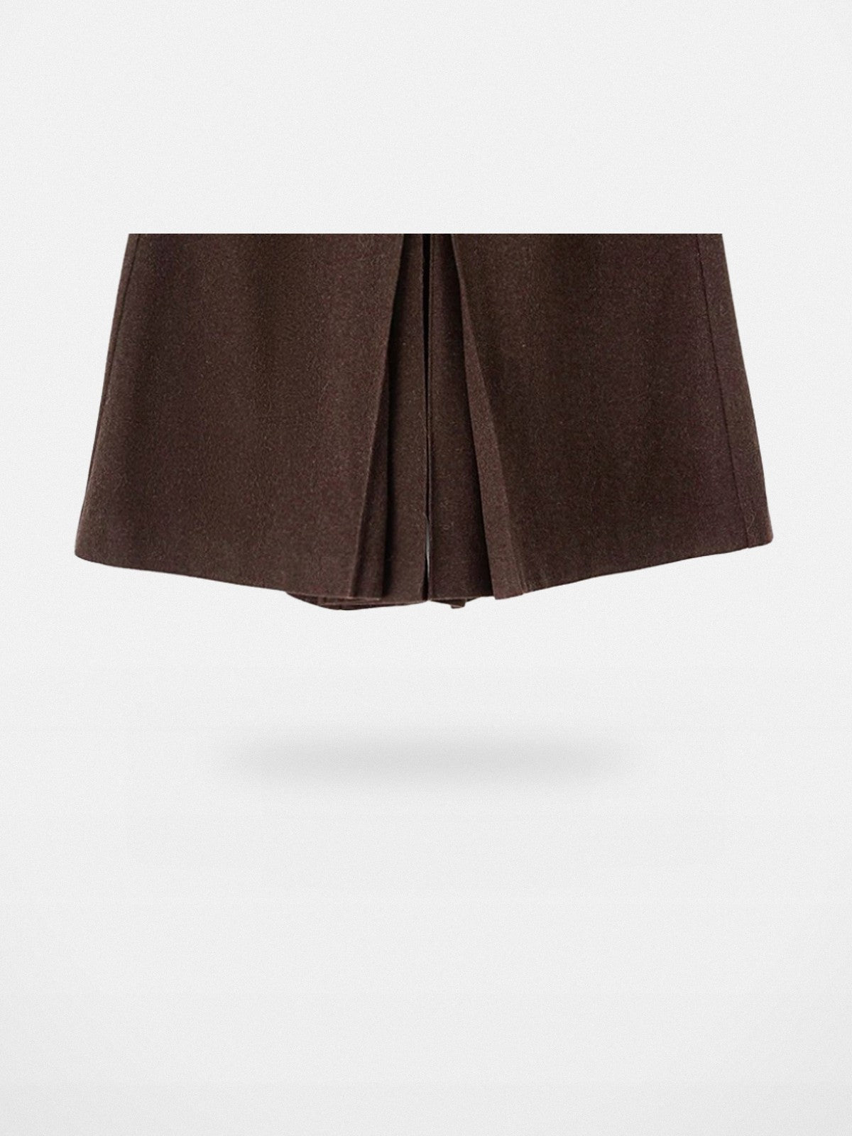 ACSENSE STUDIO Wool Blend Pleated Culottes in Brown - Detail