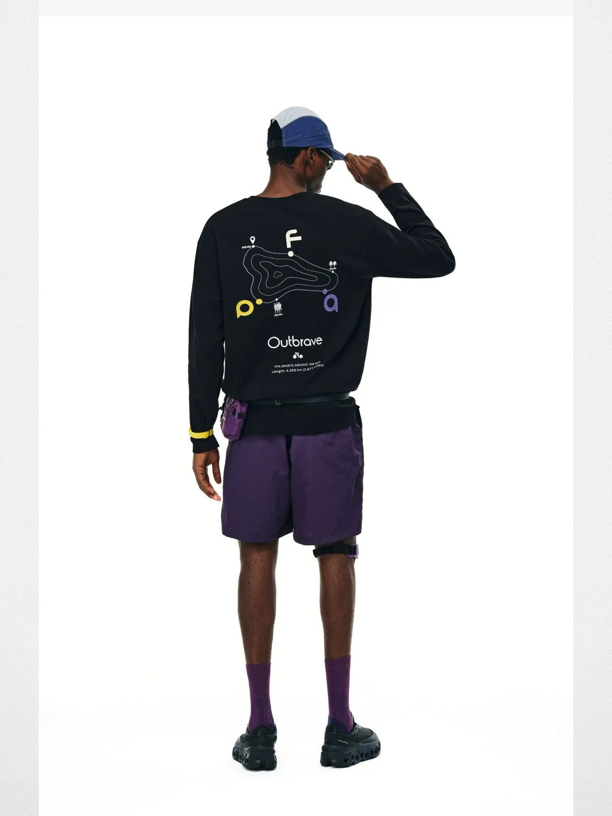 FPA Heavyweight Graphic Long Sleeve Tee in Black - On Model