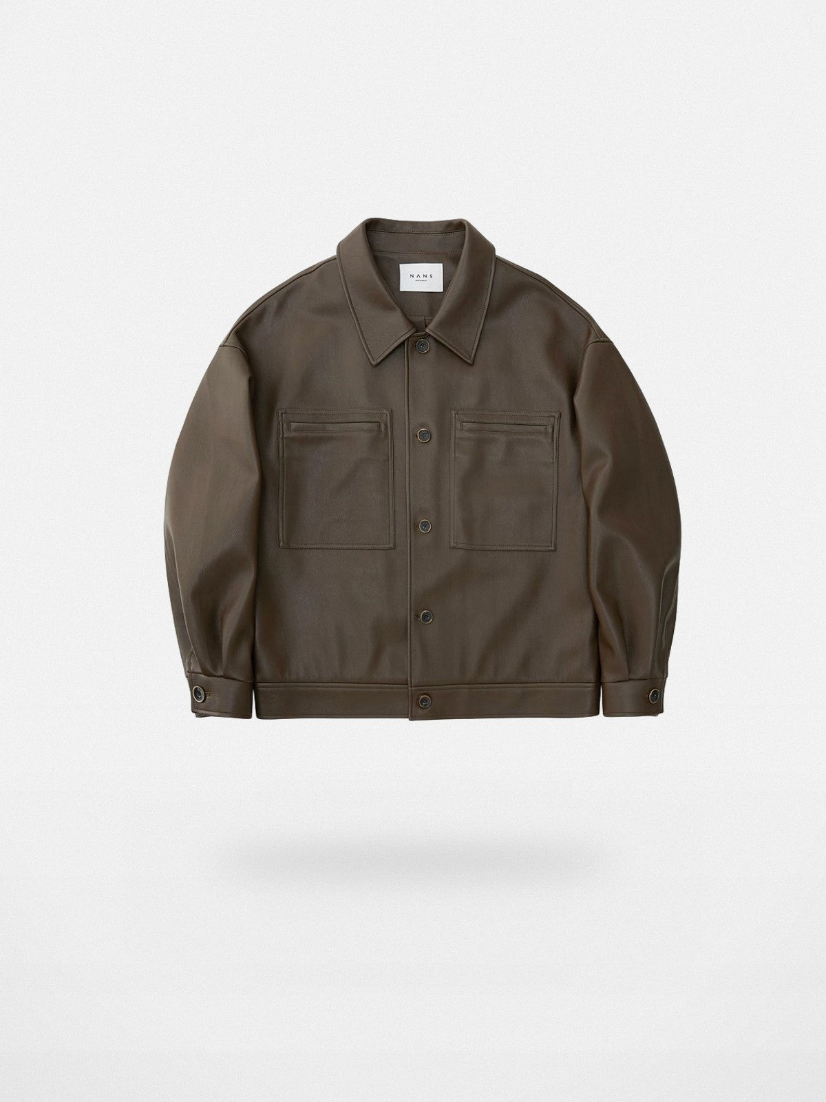 NANS Soft Faux Leather Jacket in Brown