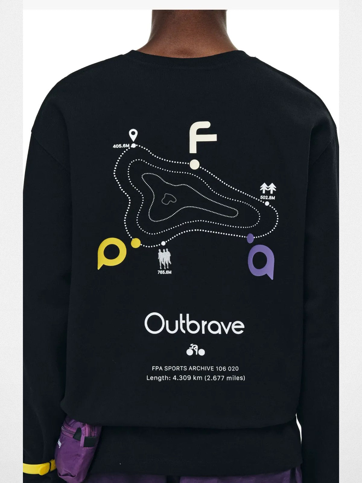 FPA Heavyweight Graphic Long Sleeve Tee in Black - On Model